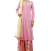 Pink Chanderi Straight Kurta Set By Amrita Thakur The Secret Label