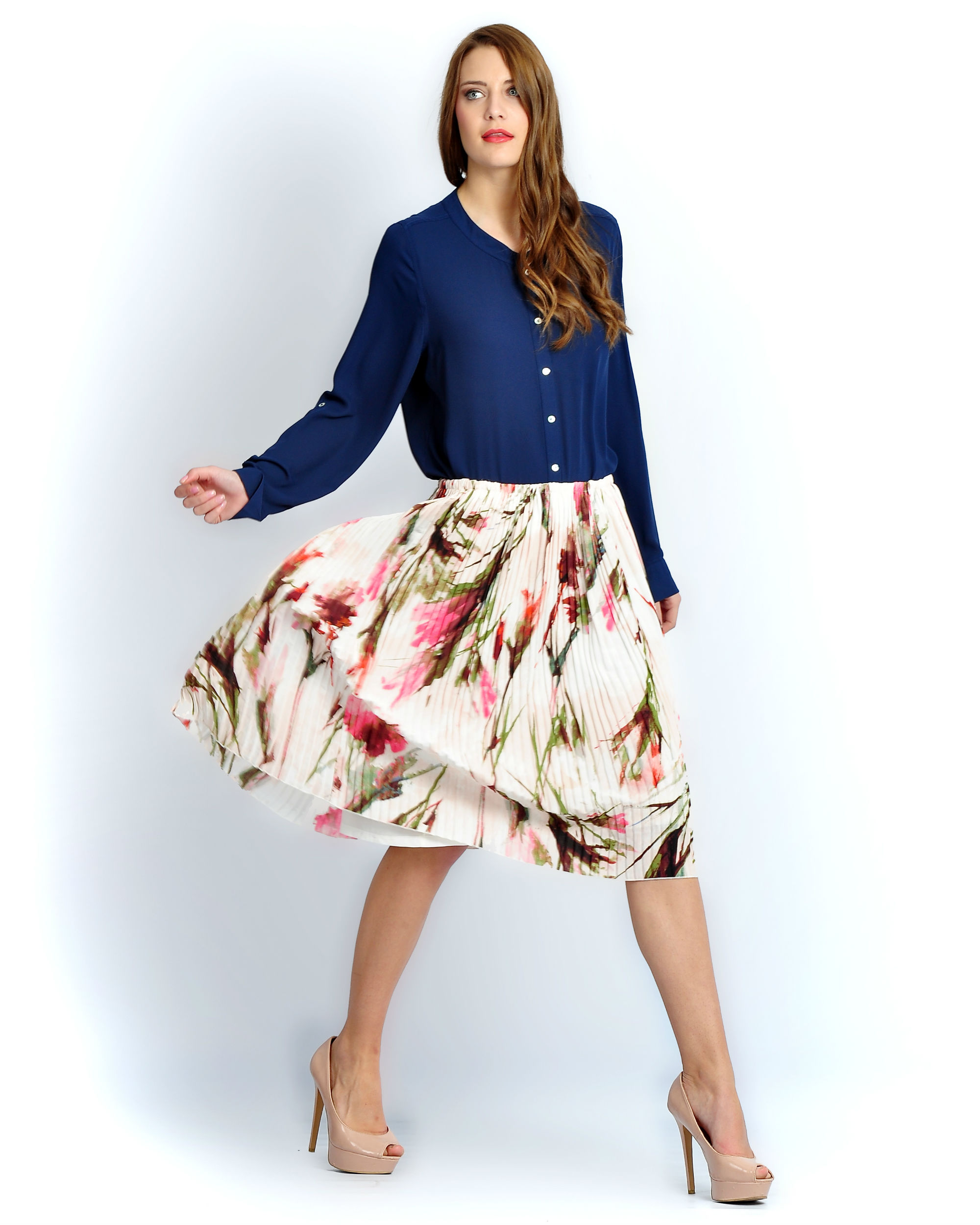 Ivory Floral Skirt By Chique The Secret Label