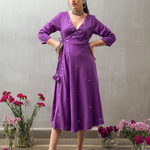 Purple Mirror Embroidered Angrakha Dress By Gulaal The Secret Label