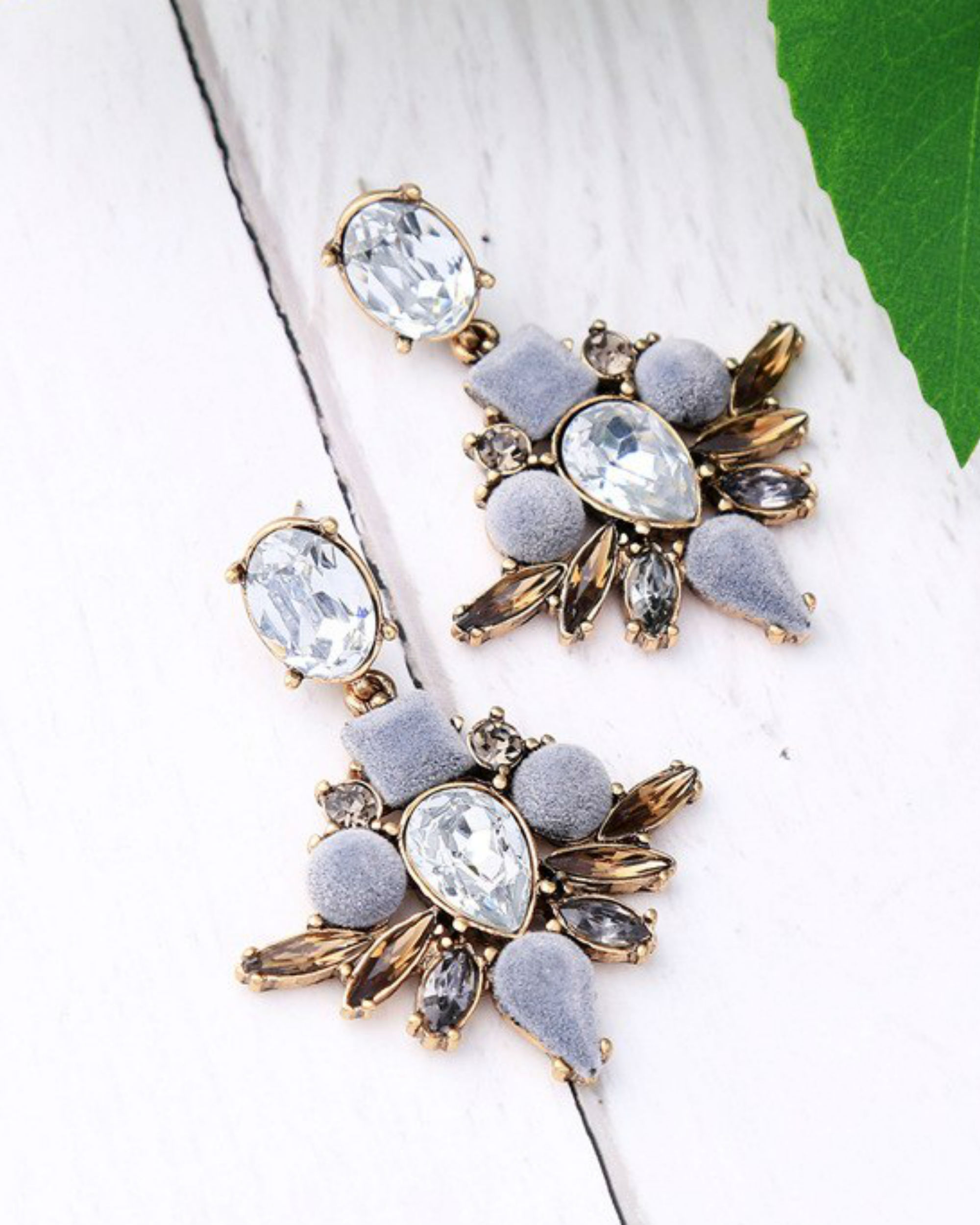 Grey water drop earrings by Streethopper The Secret Label