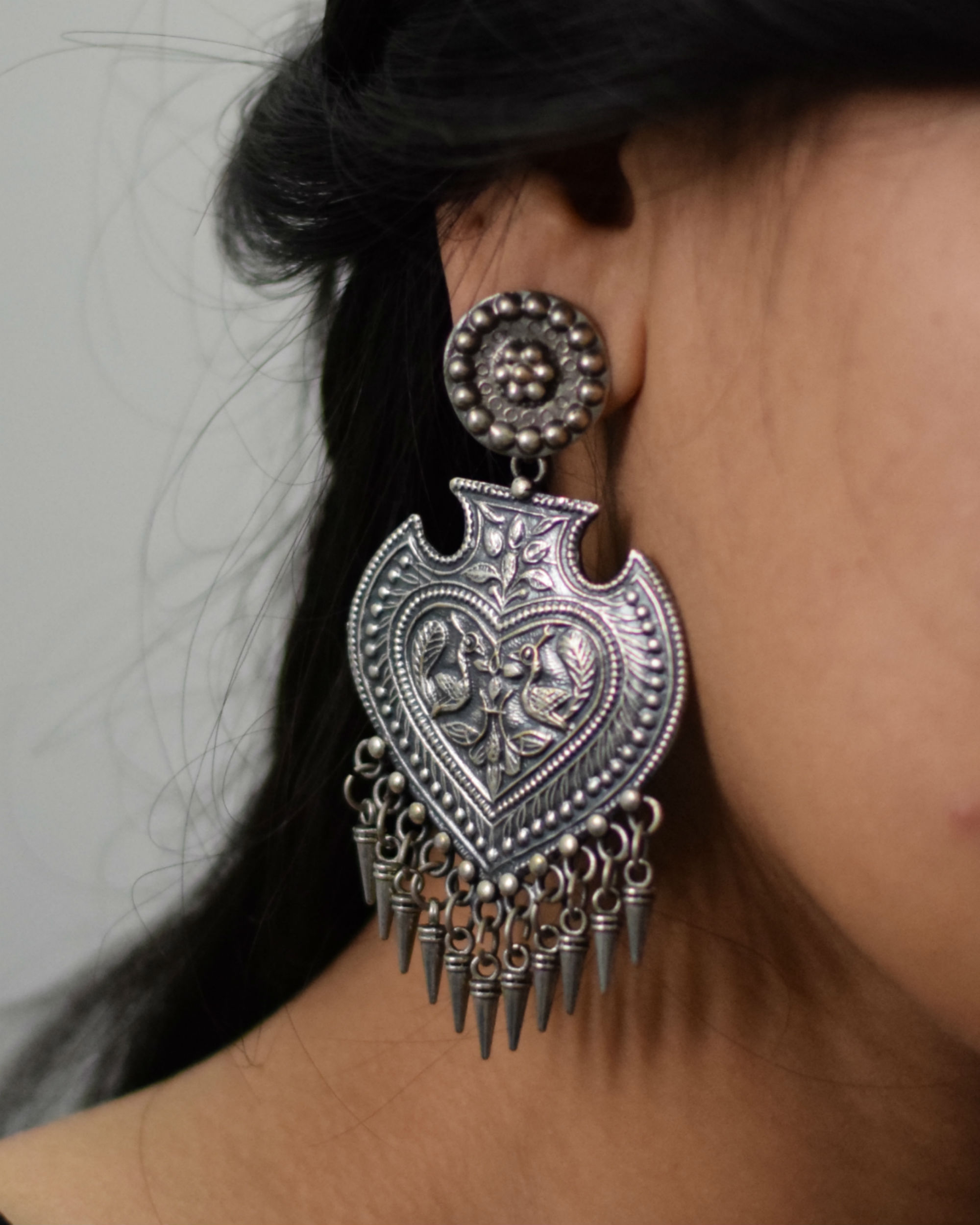 Dancing peacock earrings discount