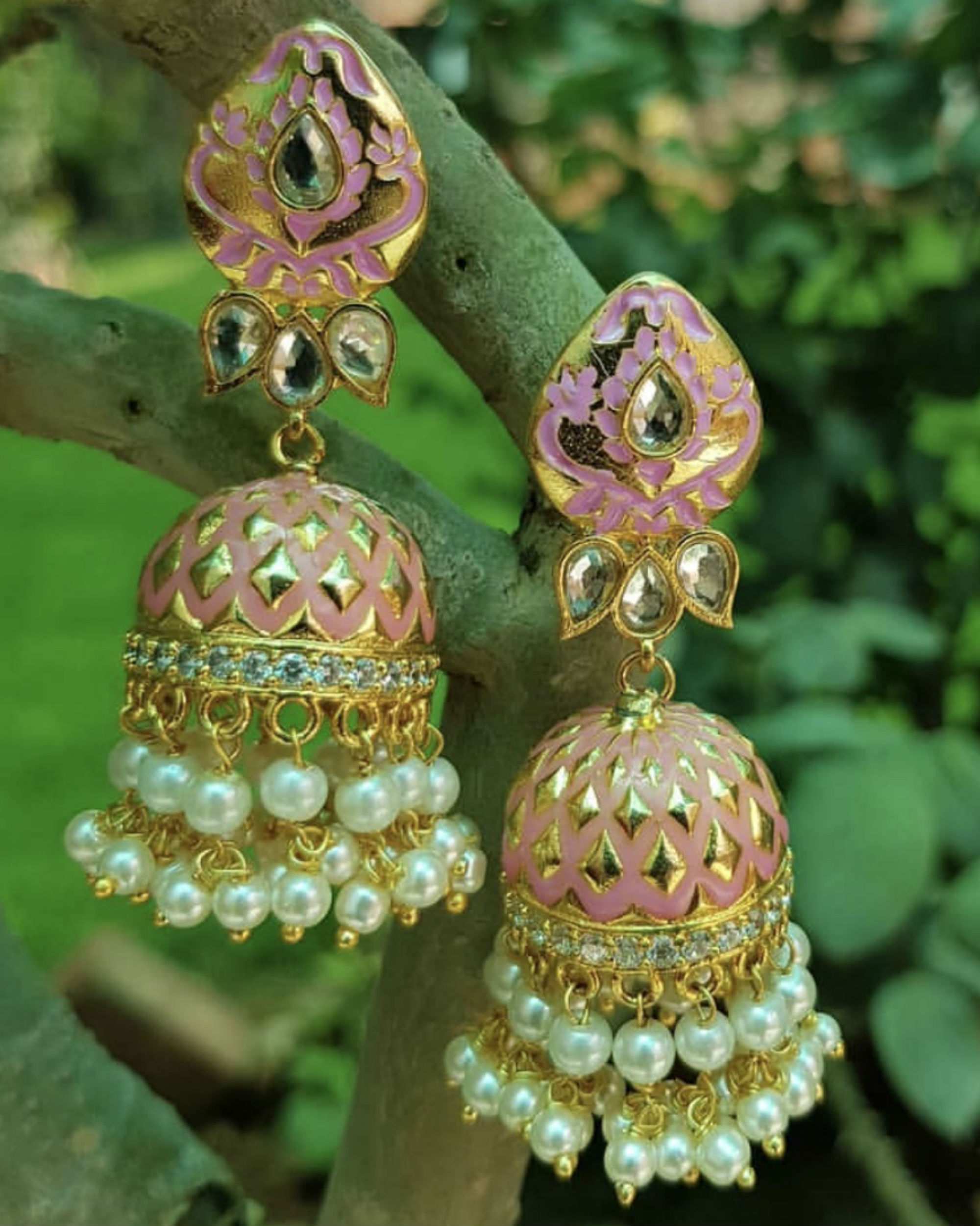 Square jhumkas online gold