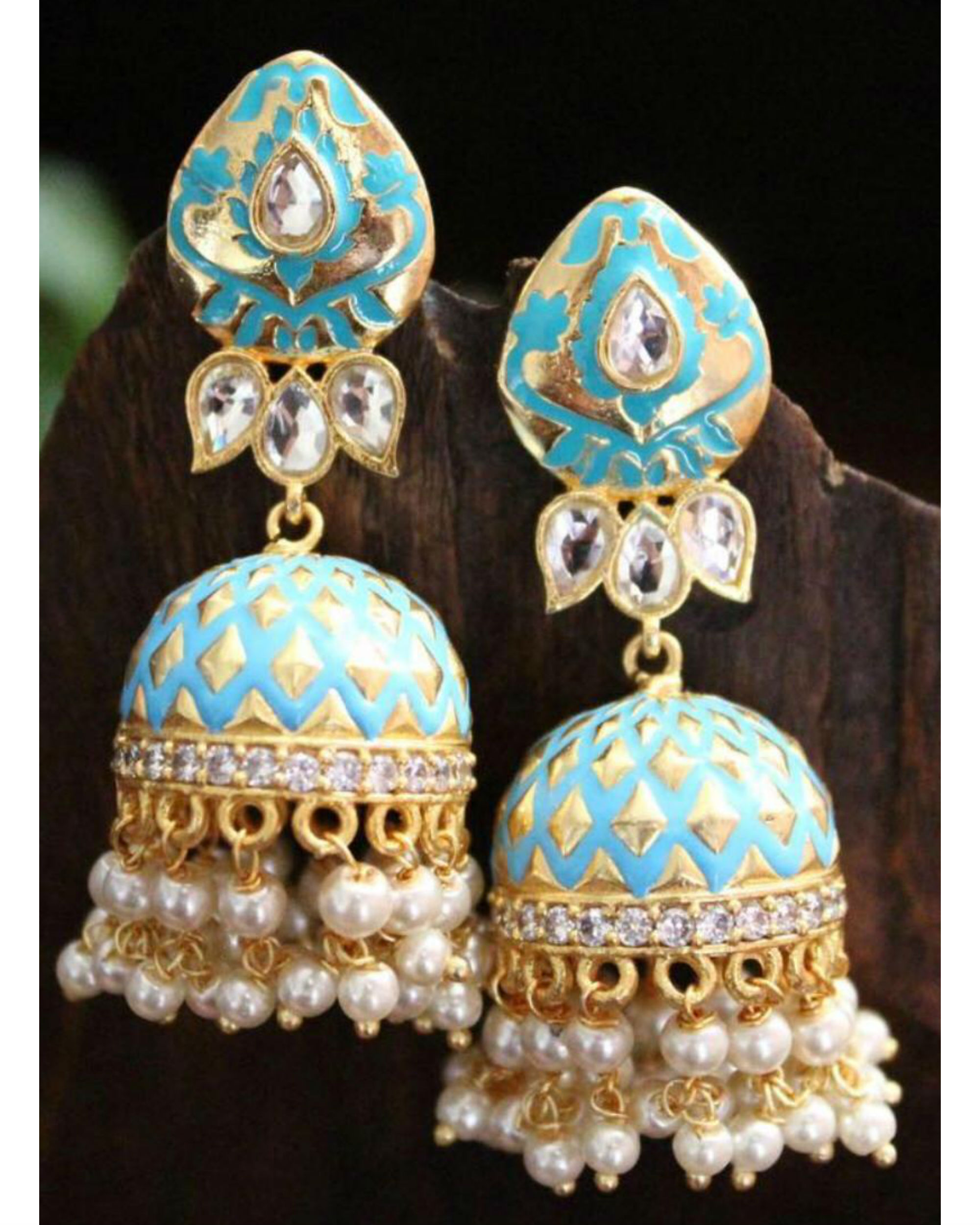 Blue deals color jhumkas