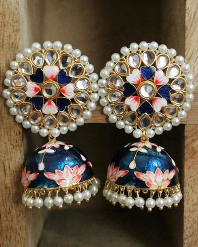 Buy MS Fashion India Latest Designer Royal Blue Color Earring Jhumka For  Women Online at Best Price  Distacart