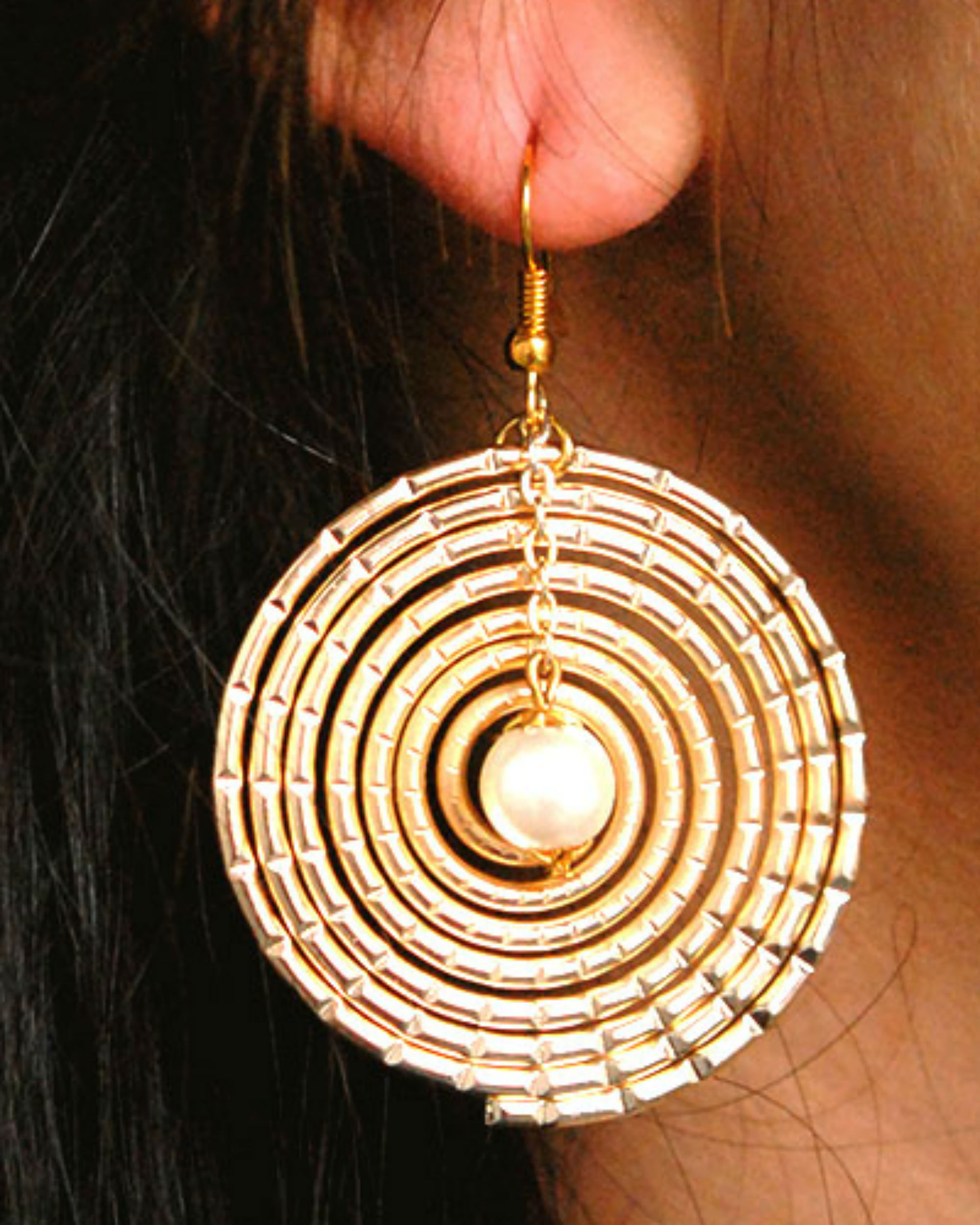 Golden coil earrings
