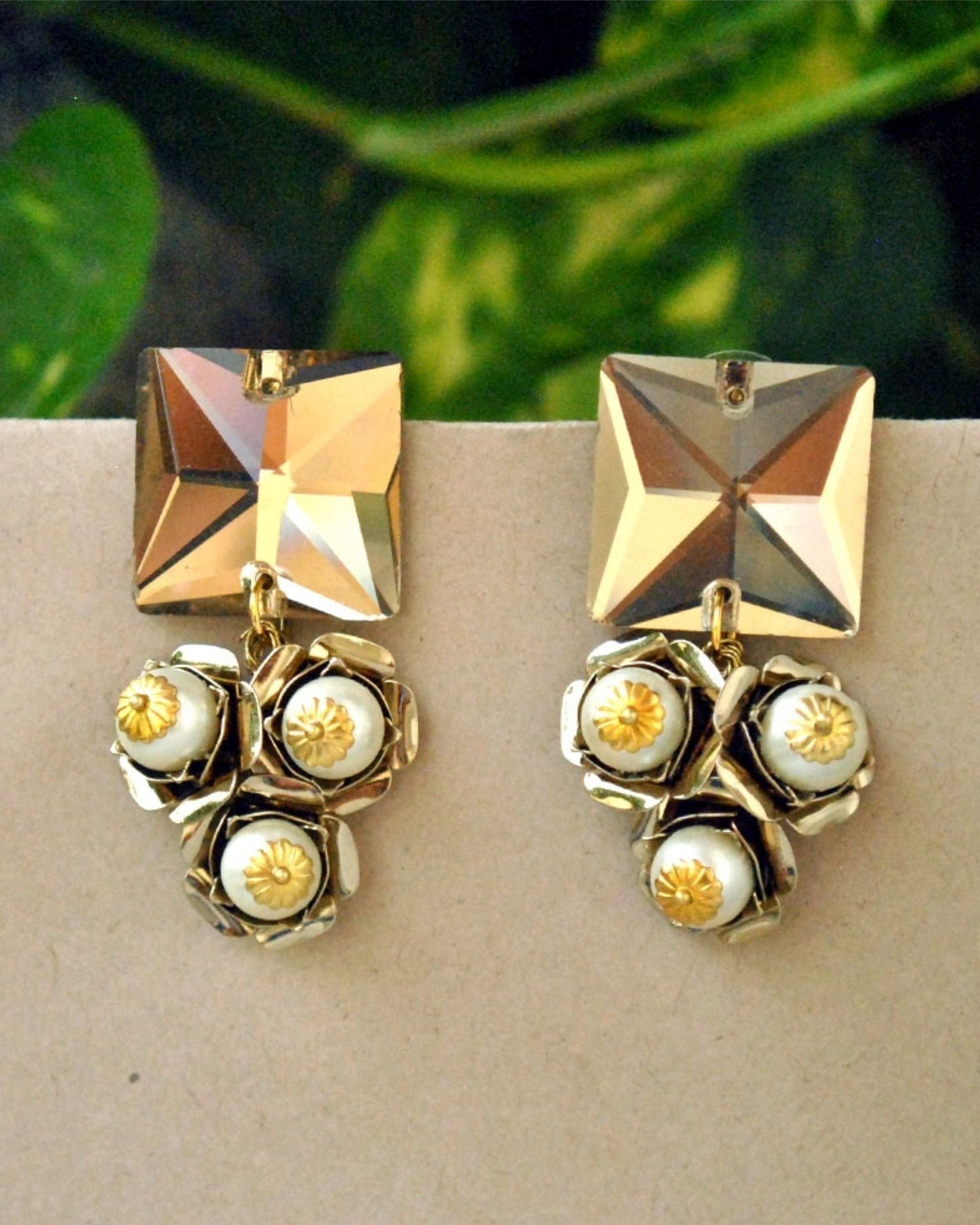 Flower trio earrings