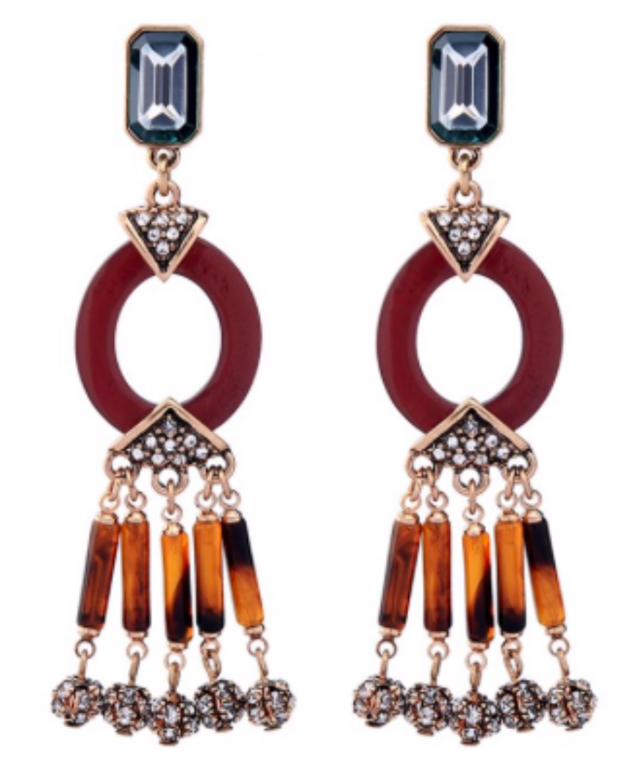 Wood crafted bling earrings by Streethopper The Secret Label