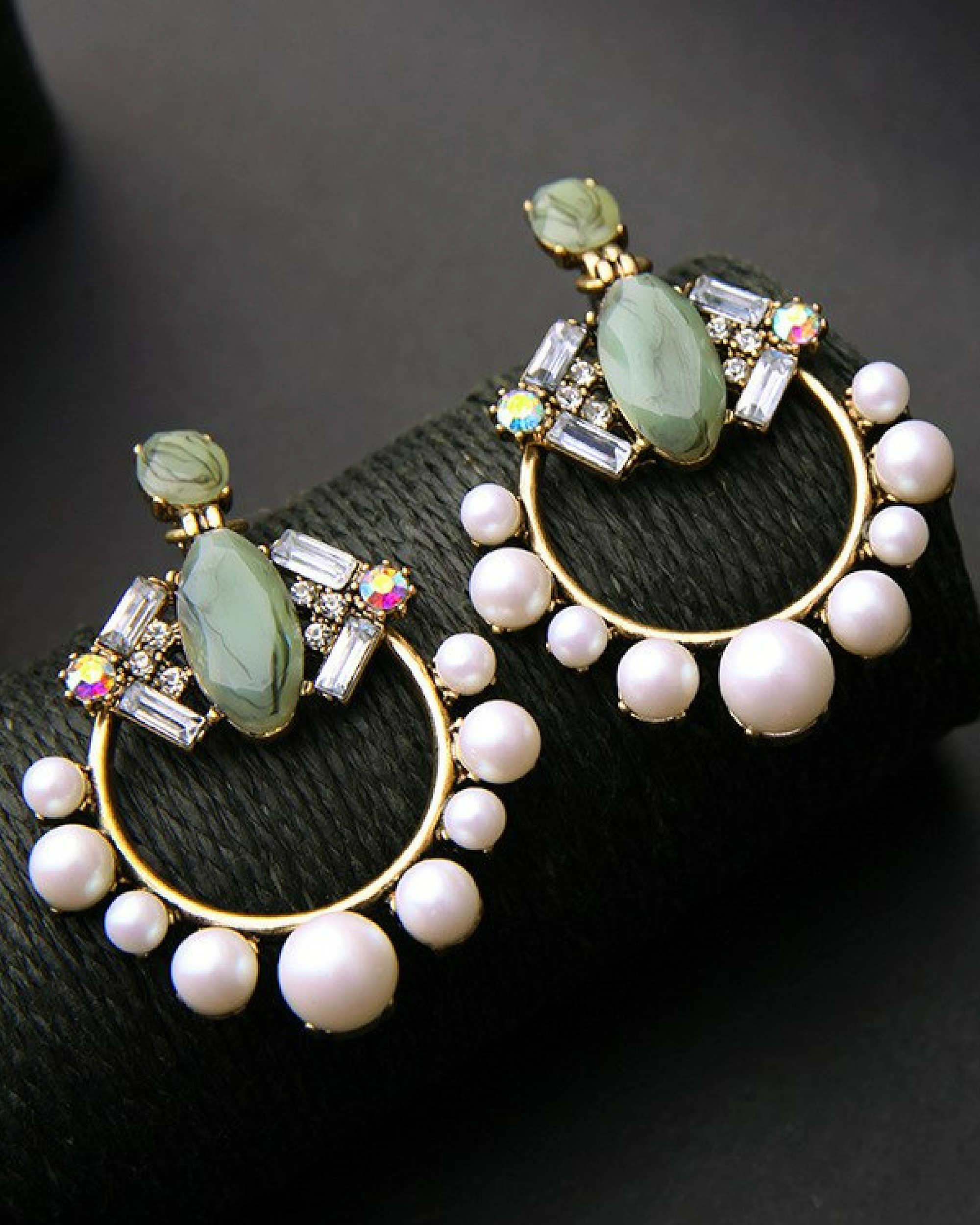Pearl green earrings by Streethopper The Secret Label