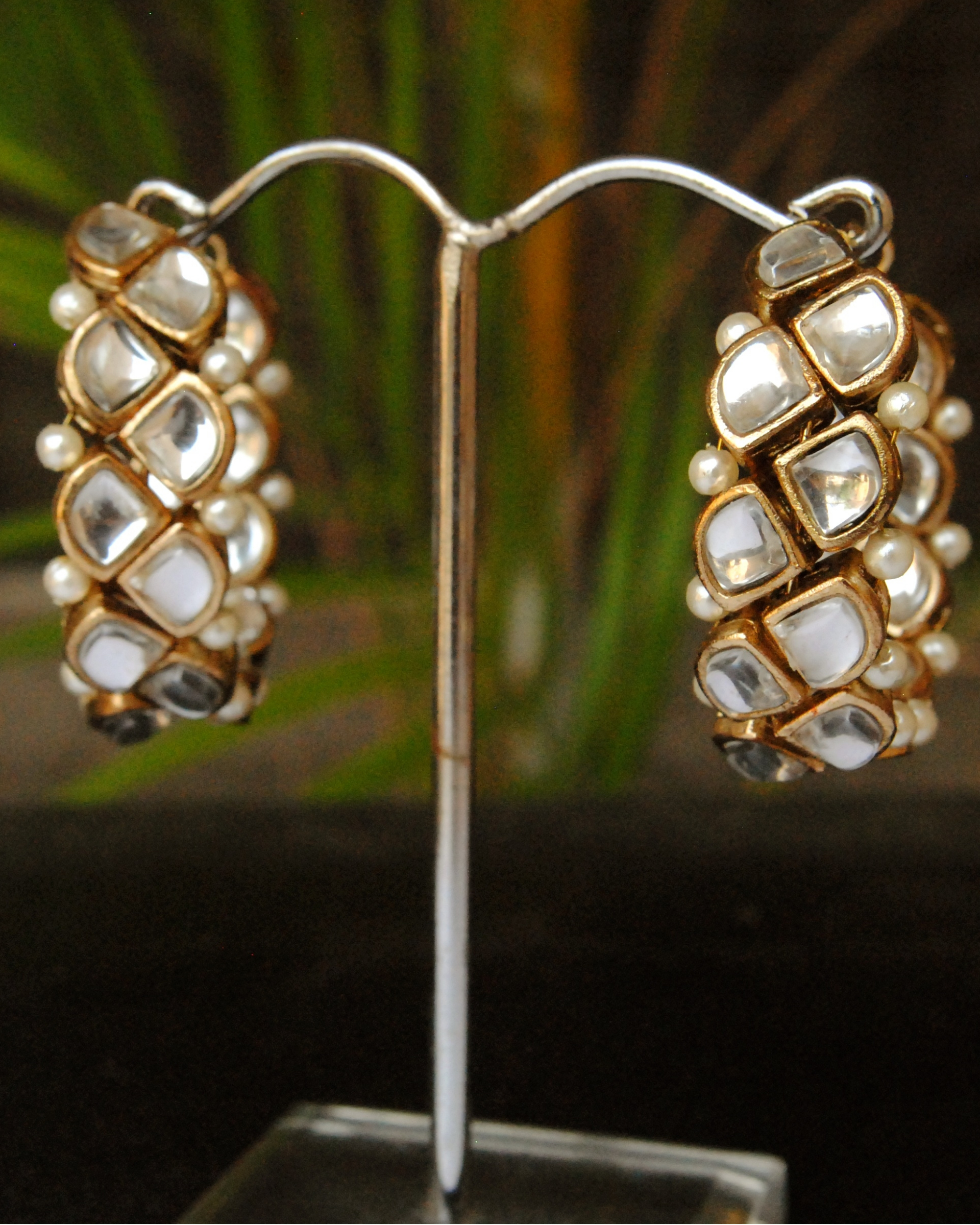 Double layer kundan earrings