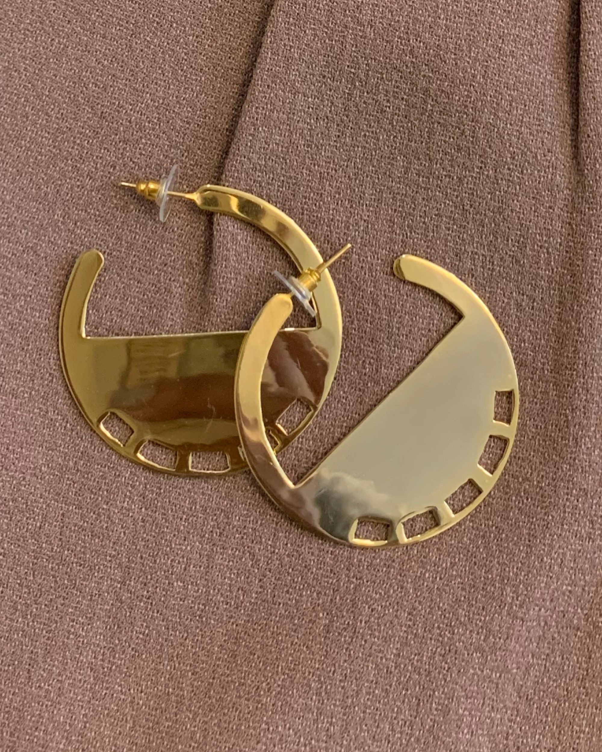 Gold-toned circular earring by House Of Balee | The Secret Label