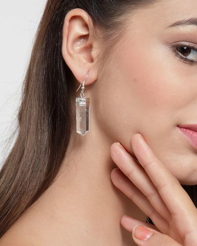 Alessandra Rich crystalembellished clipon Drop Earrings  Farfetch