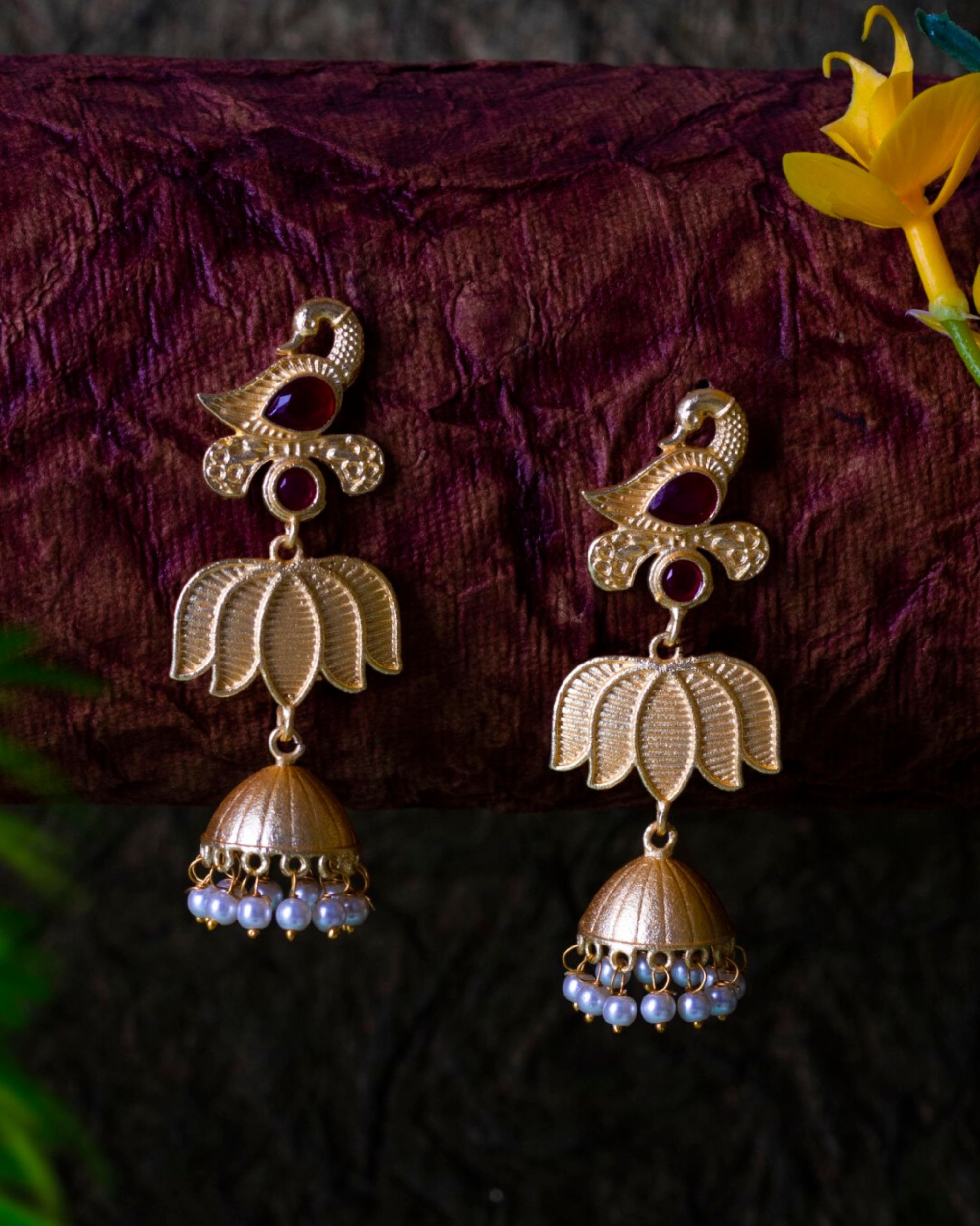 Shining Diva Traditional Design Stylish Pearl Jhumka Jhumki Earrings For  Women GoldDesign2 11028Er Style01  Amazonin Fashion