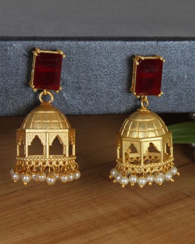 red stone jhumkas online