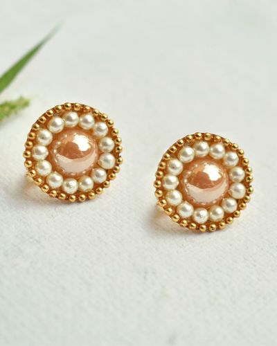 Pearl beaded studs by Abhika Creations | The Secret Label