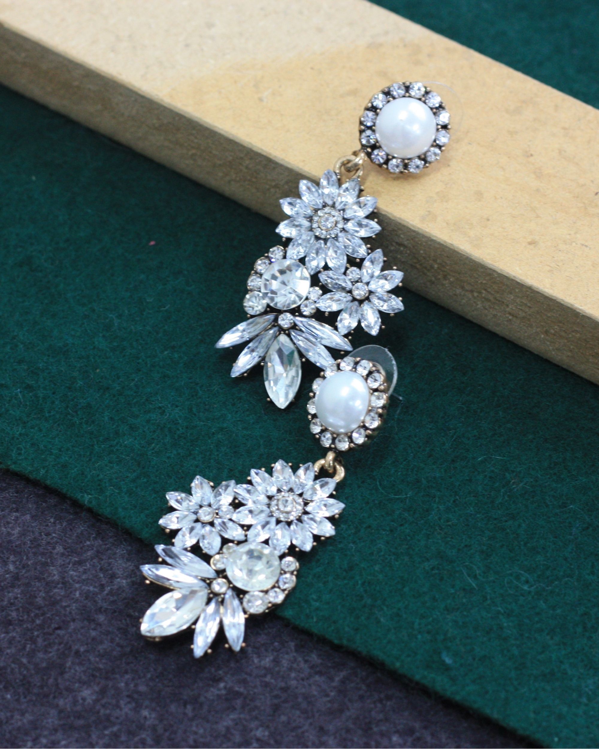 Shamla Crystal Dangle Earrings  Blingvine