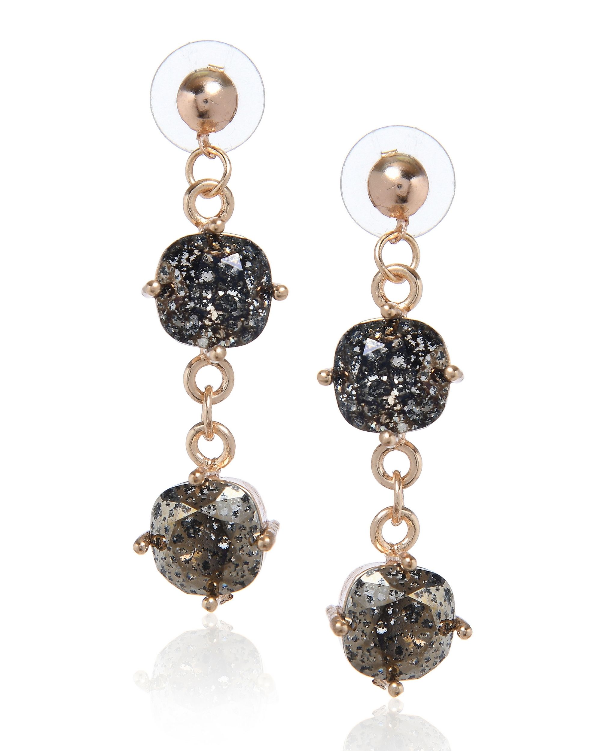 Crystal black patina earrings
