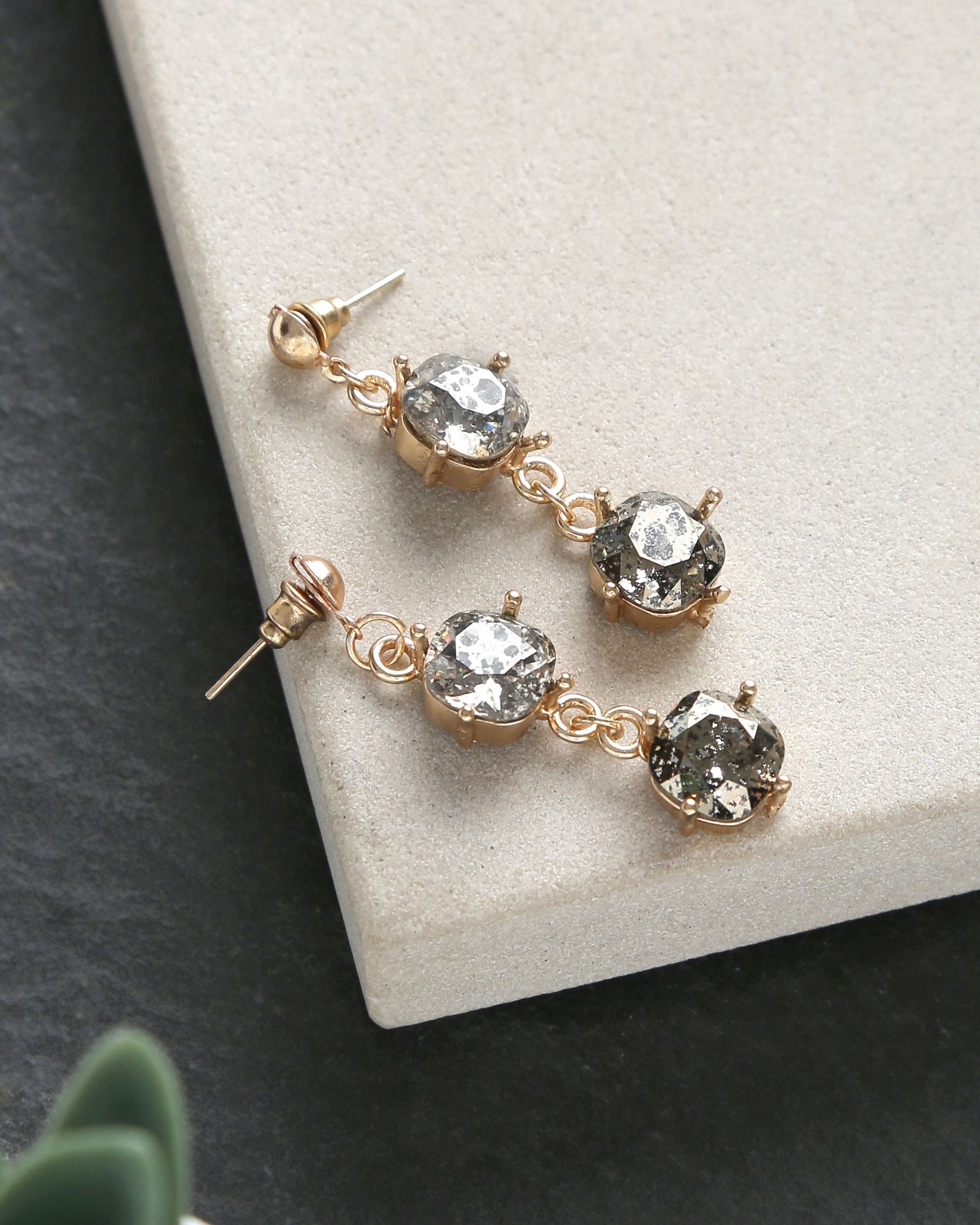Crystal patina swarovski earrings