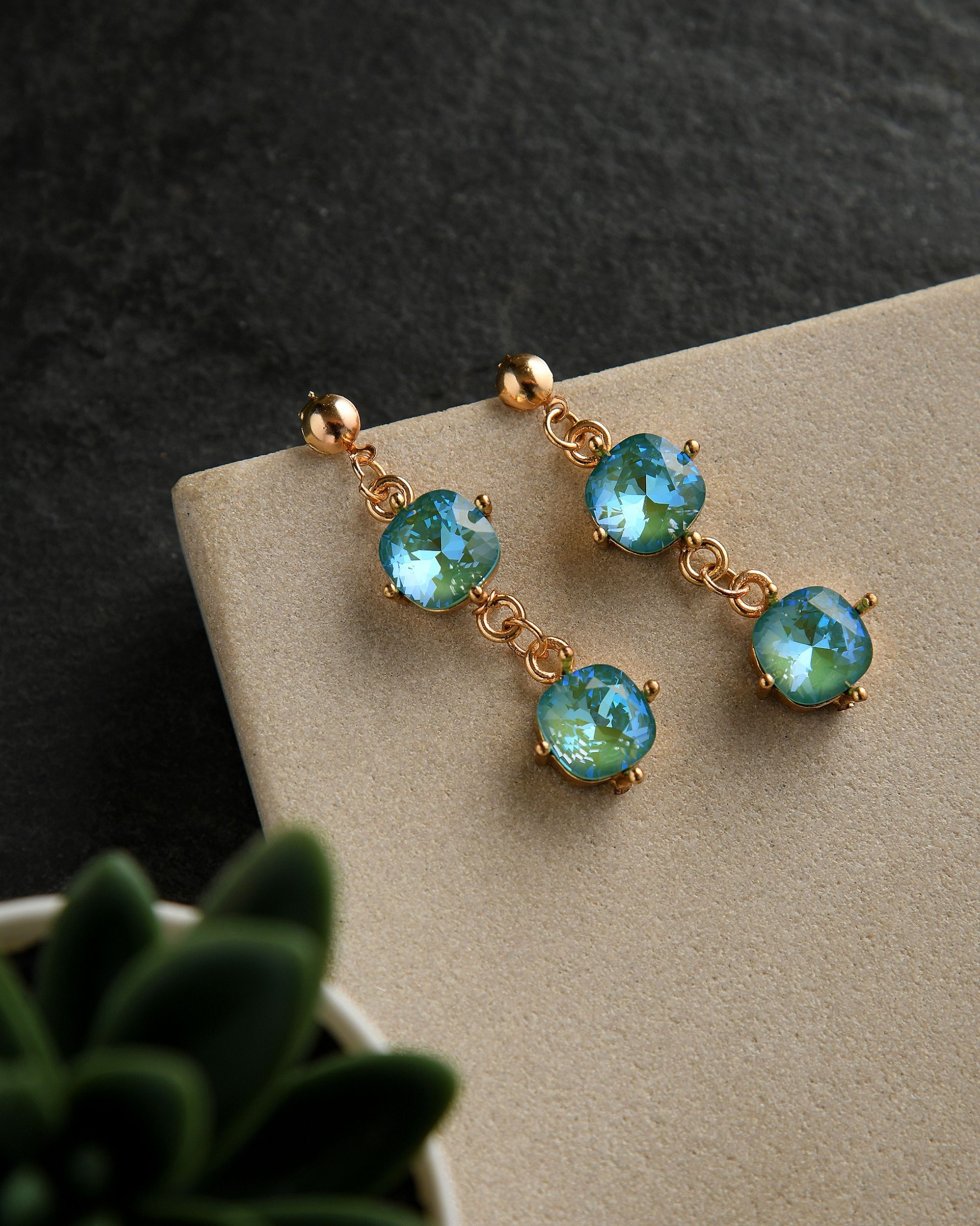 Light turquoise stone earrings
