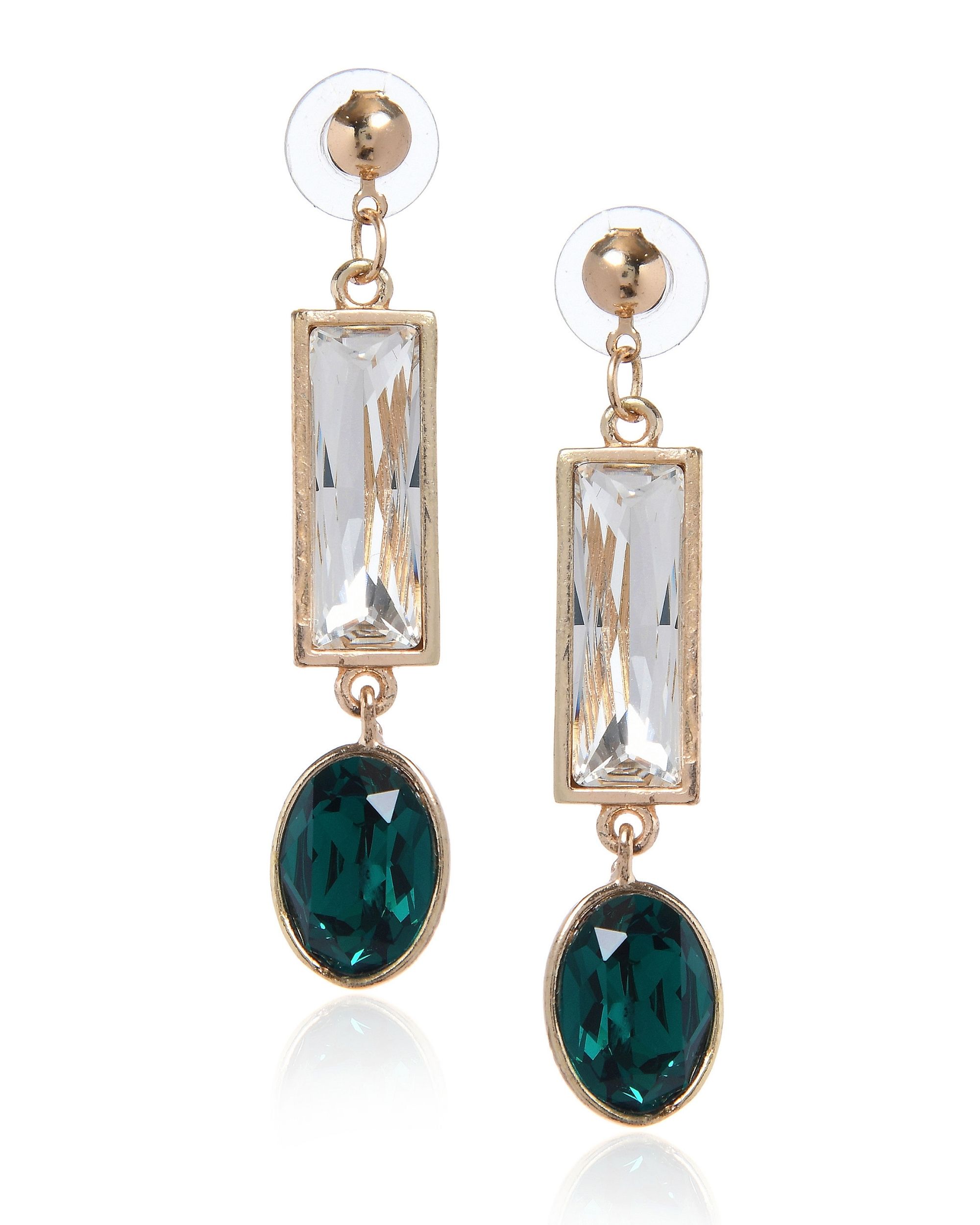 Emerald swarovski earrings