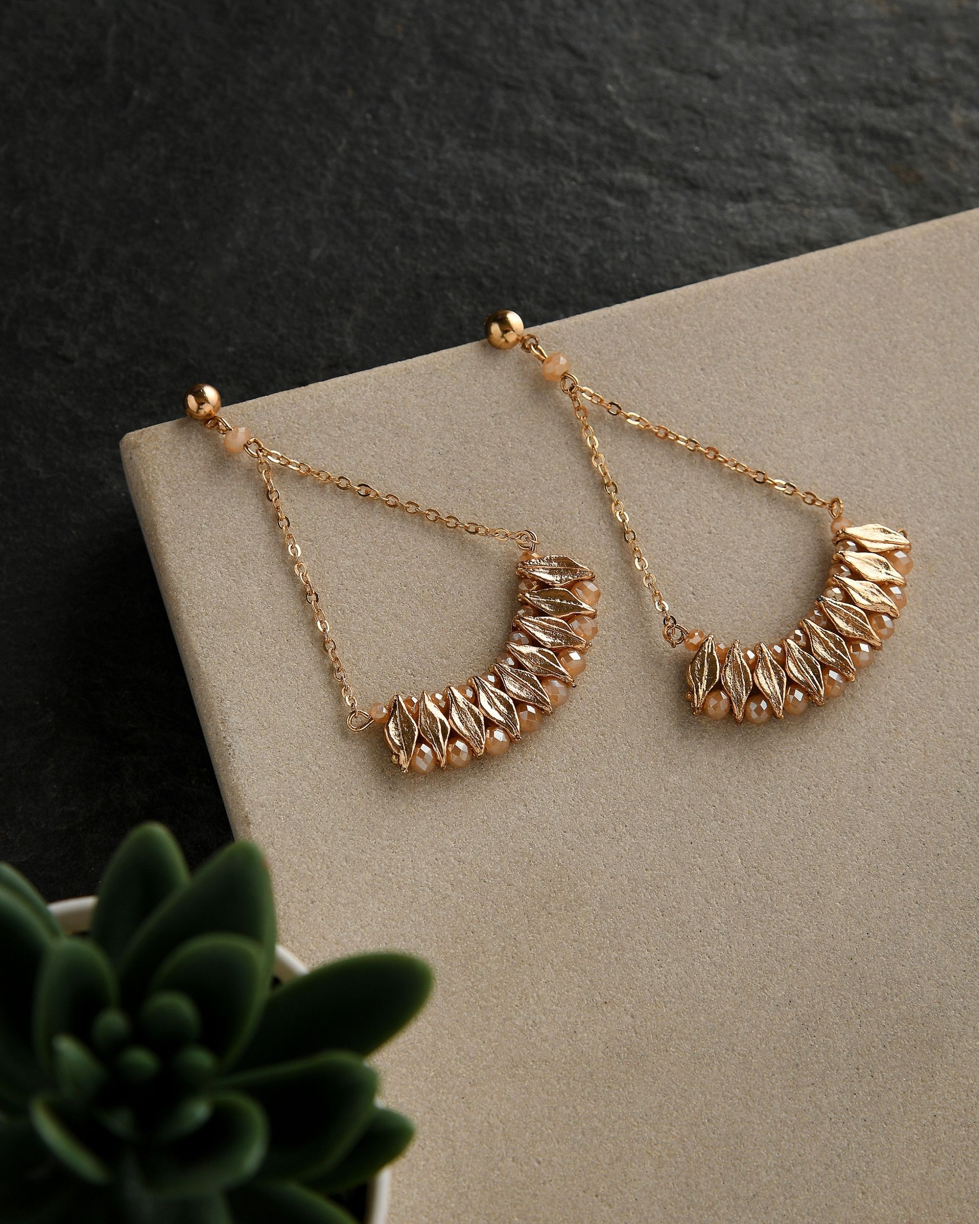 Rose gold chain earrings