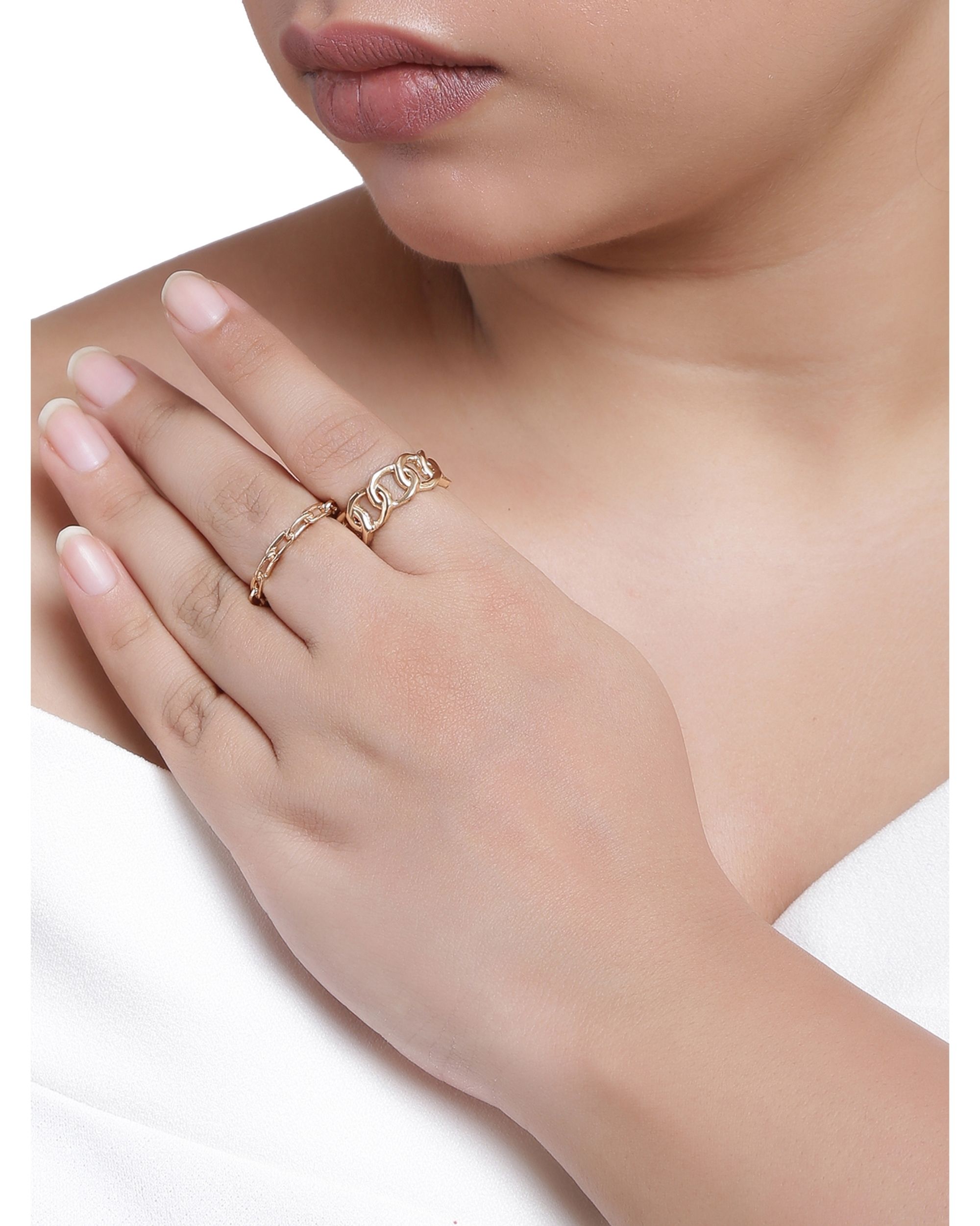 Buy Jewels Galaxy Set Of 6 Gold Plated Finger Rings - Ring for Women  15350638 | Myntra