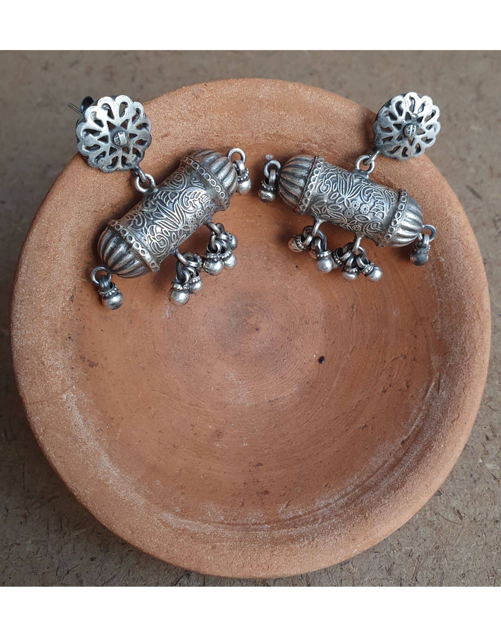 Tribal taweez earrings