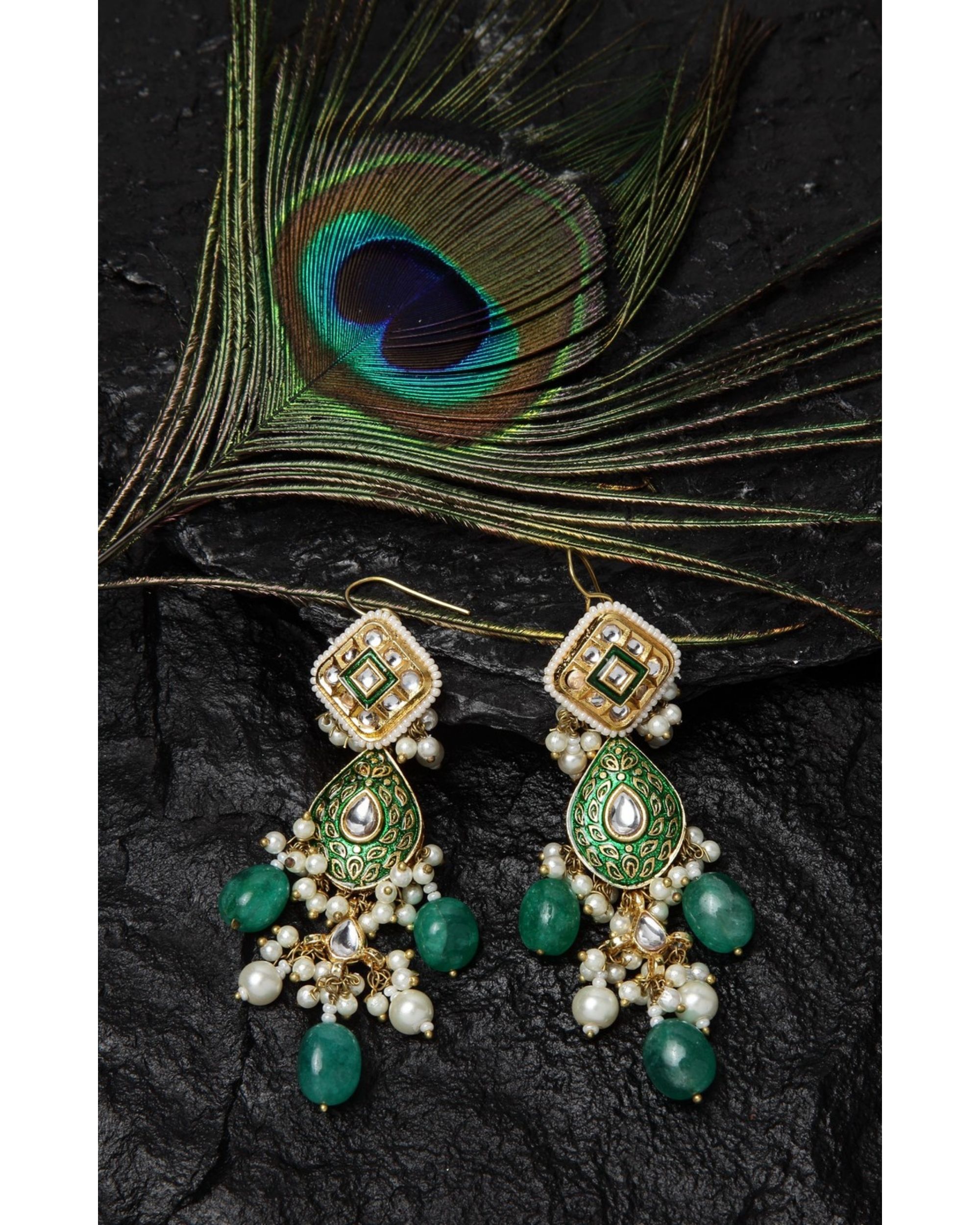 Helena Emerald Green Earrings - Silverado Jewellery
