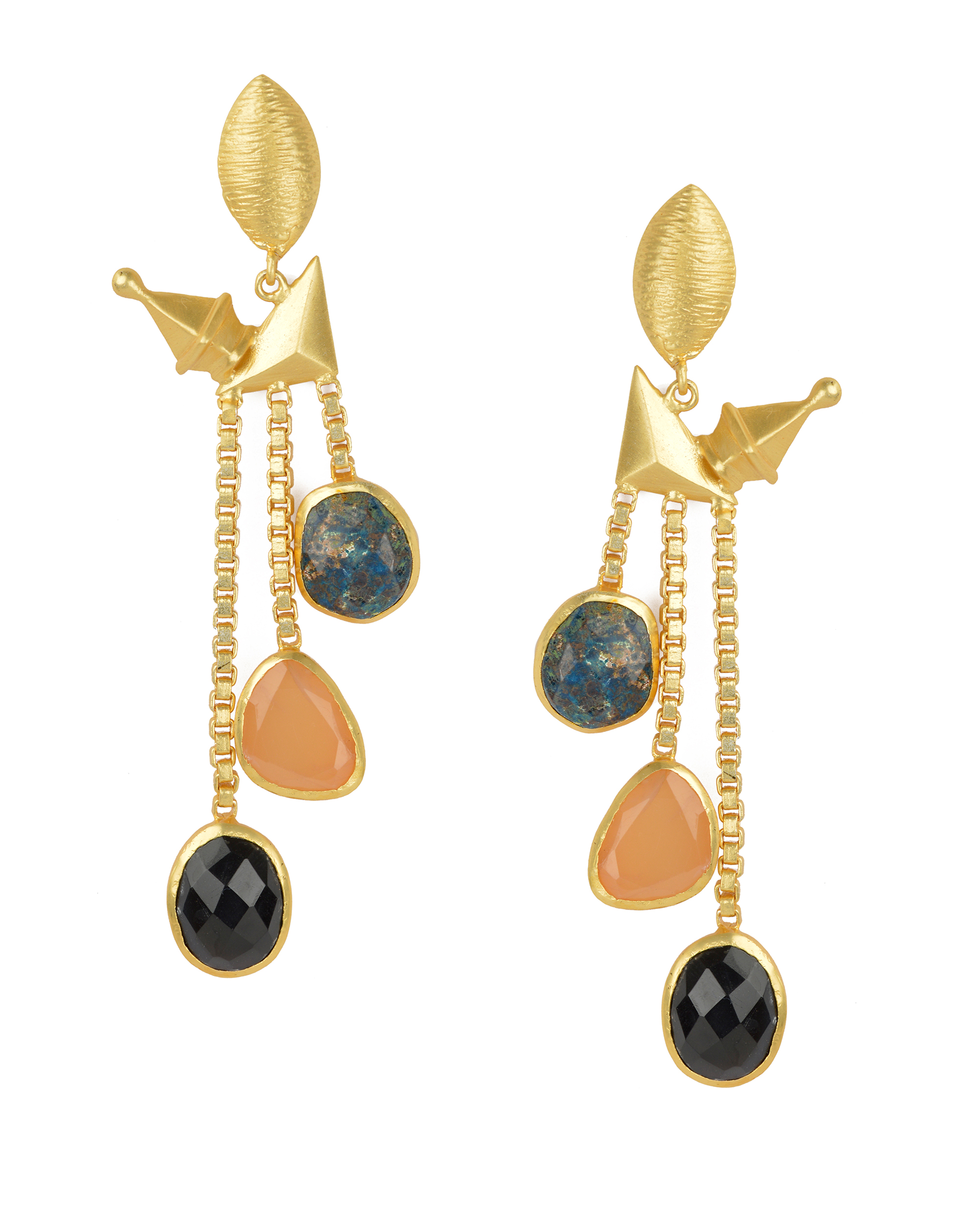 Stone Drop Earrings by Kista The Secret Label