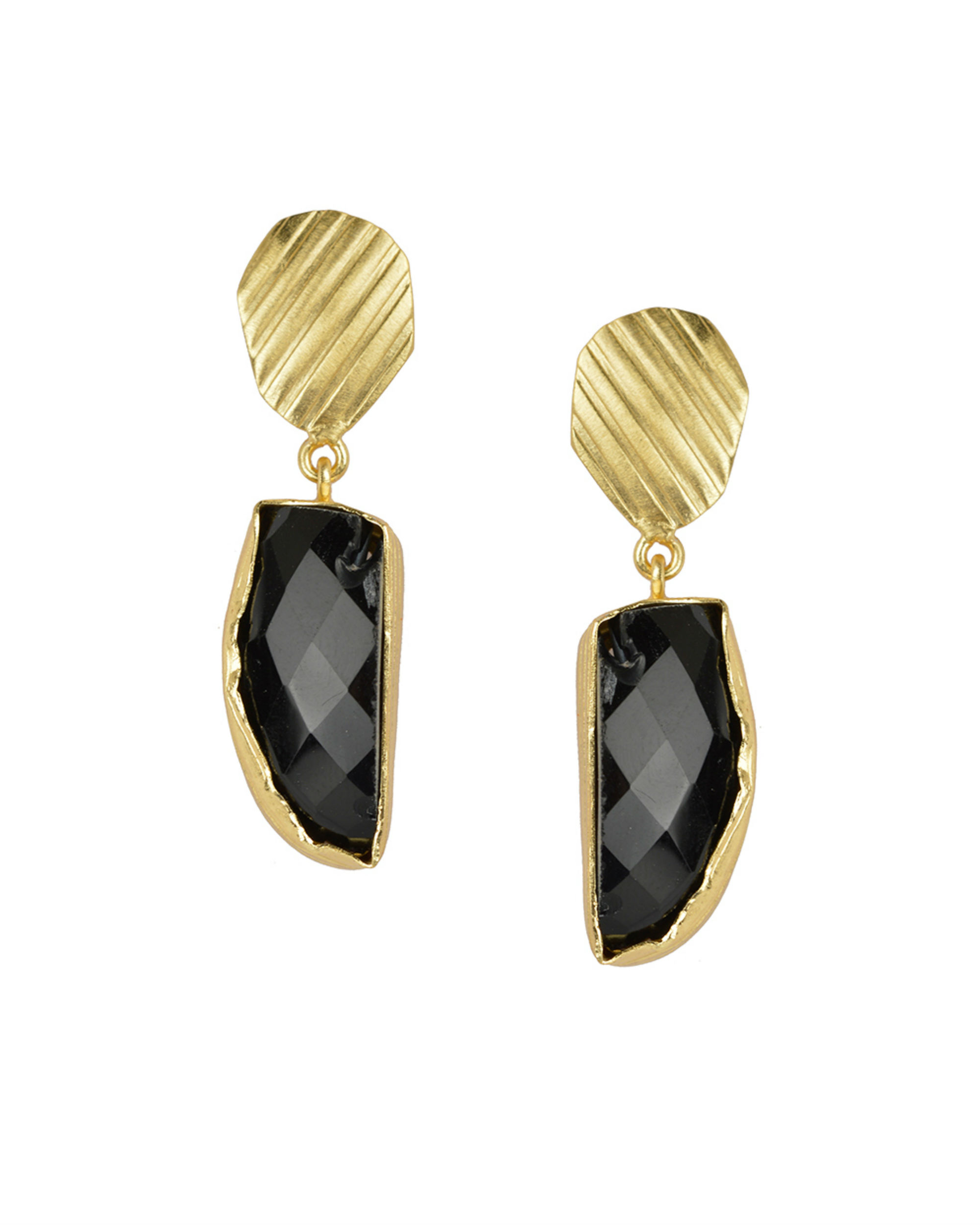 Golden Drops with Black Onex Stone by Kista | The Secret Label