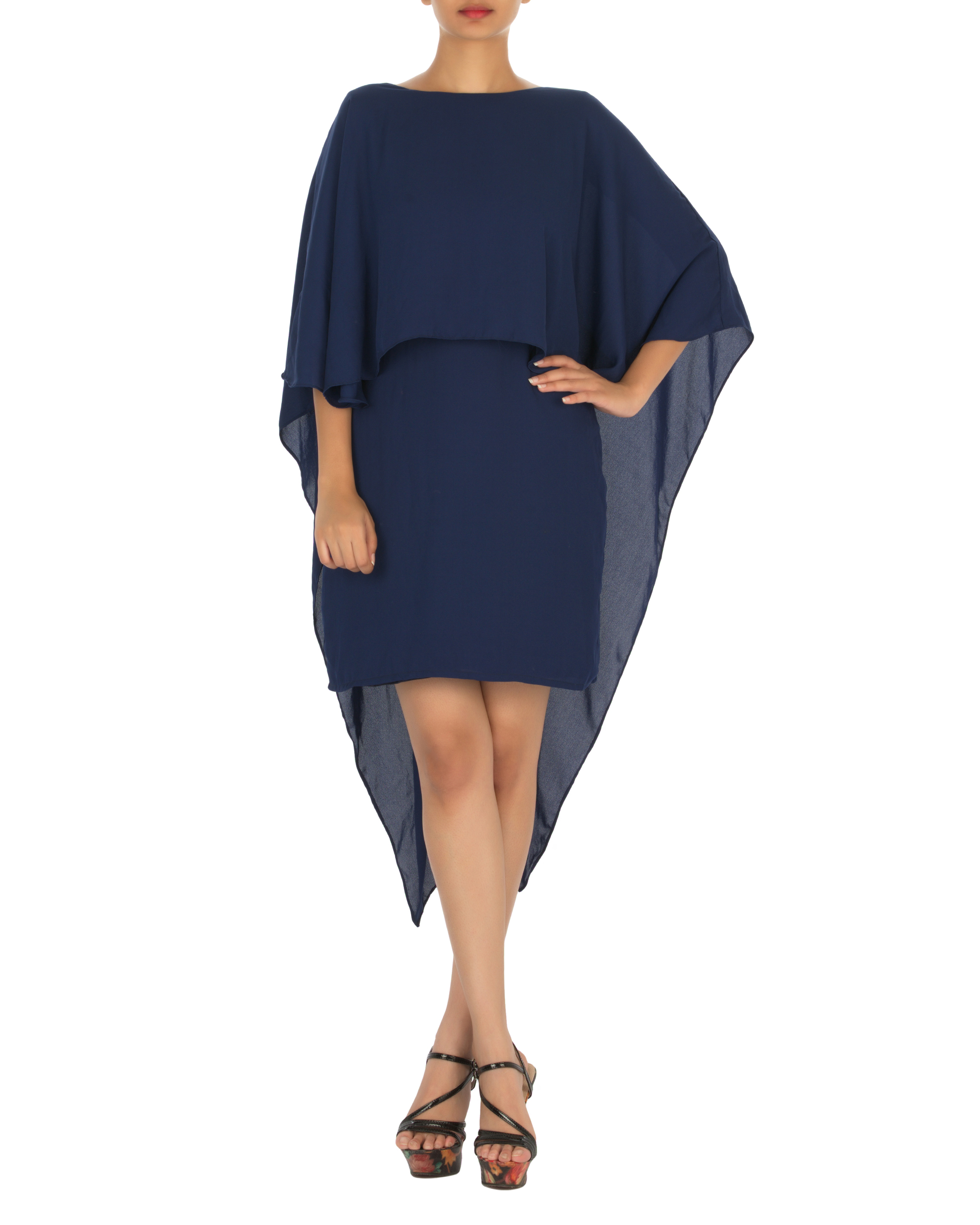 Ariel cape dress navy by Nay-Ked | The Secret Label
