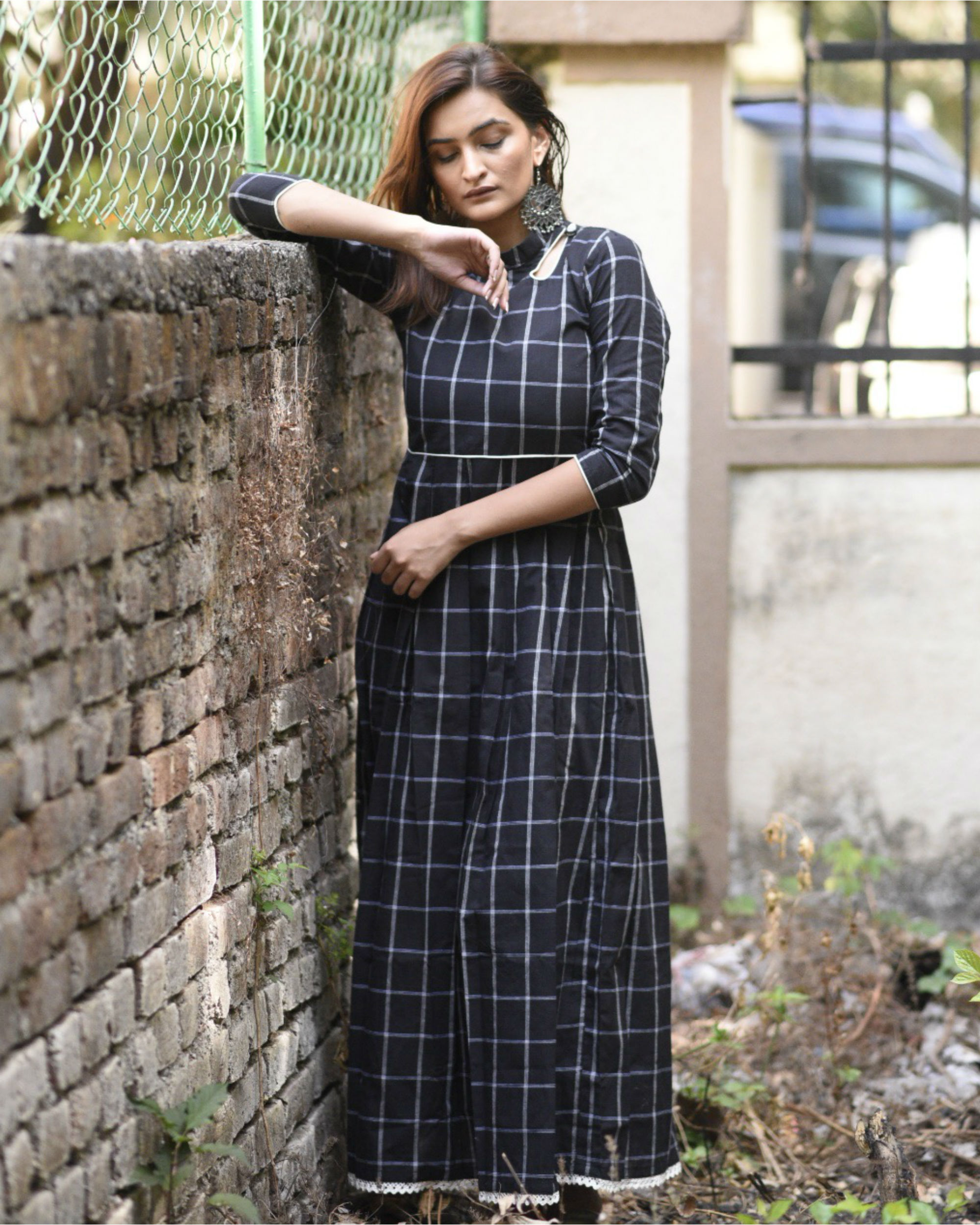 chequered dress