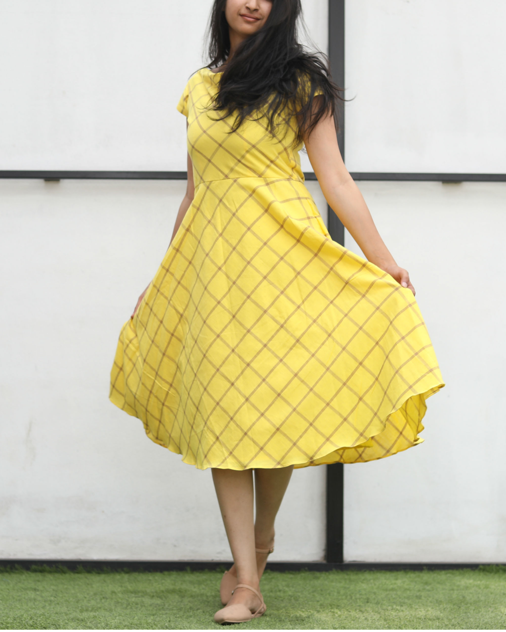 multicolor checks dress material
