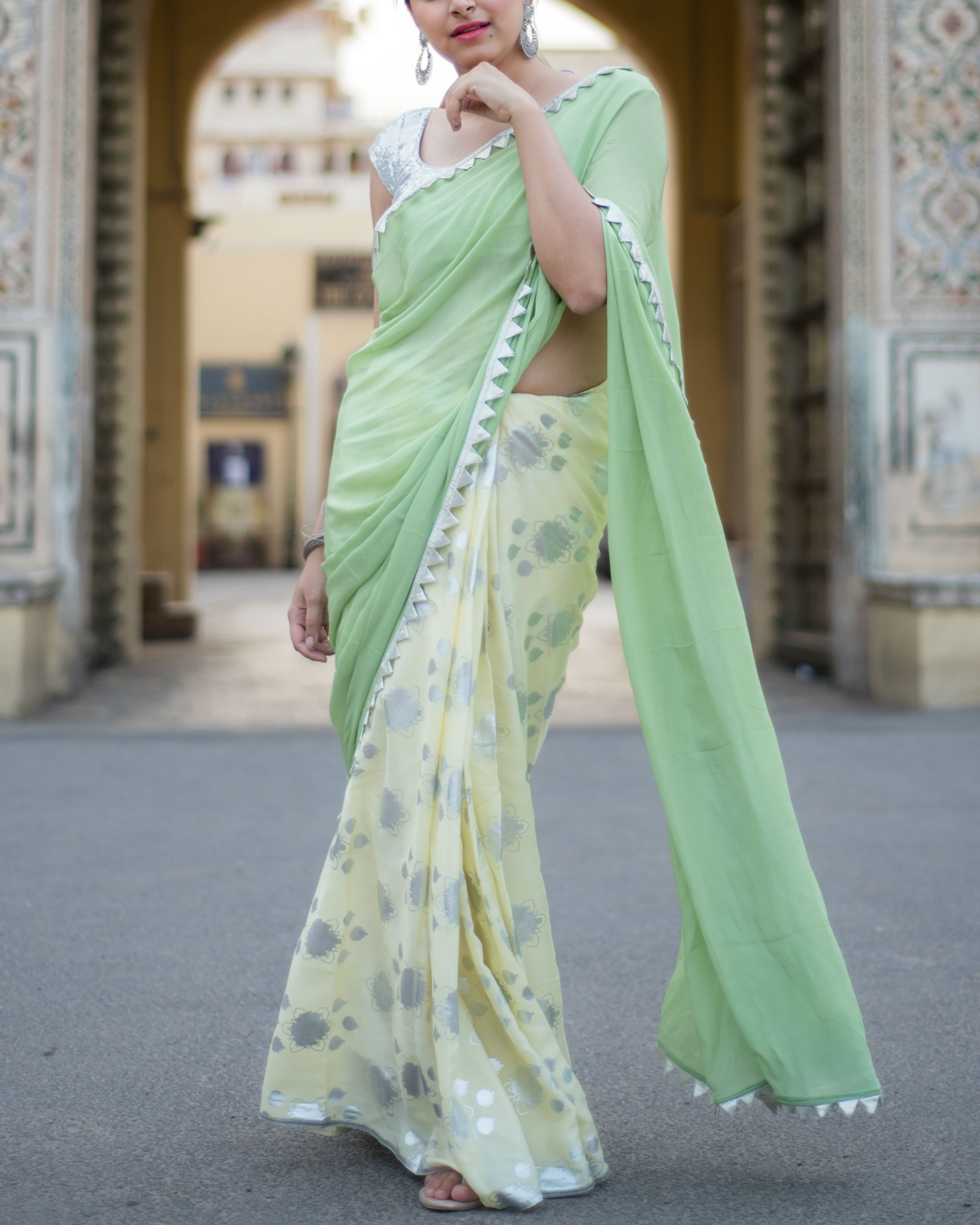 Buy Lemon Yellow Paithani Saree online-Karagiri