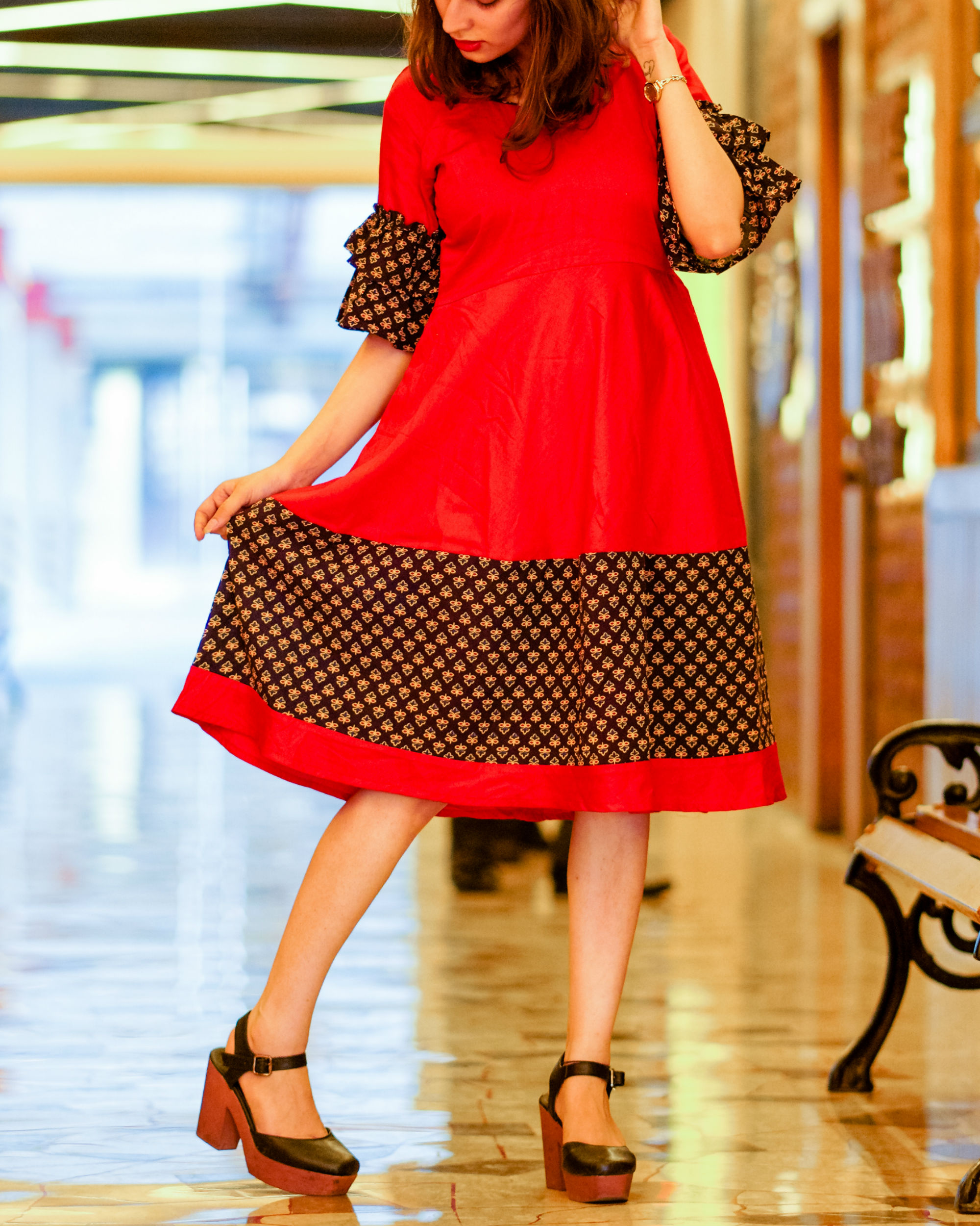 ajrakh gown
