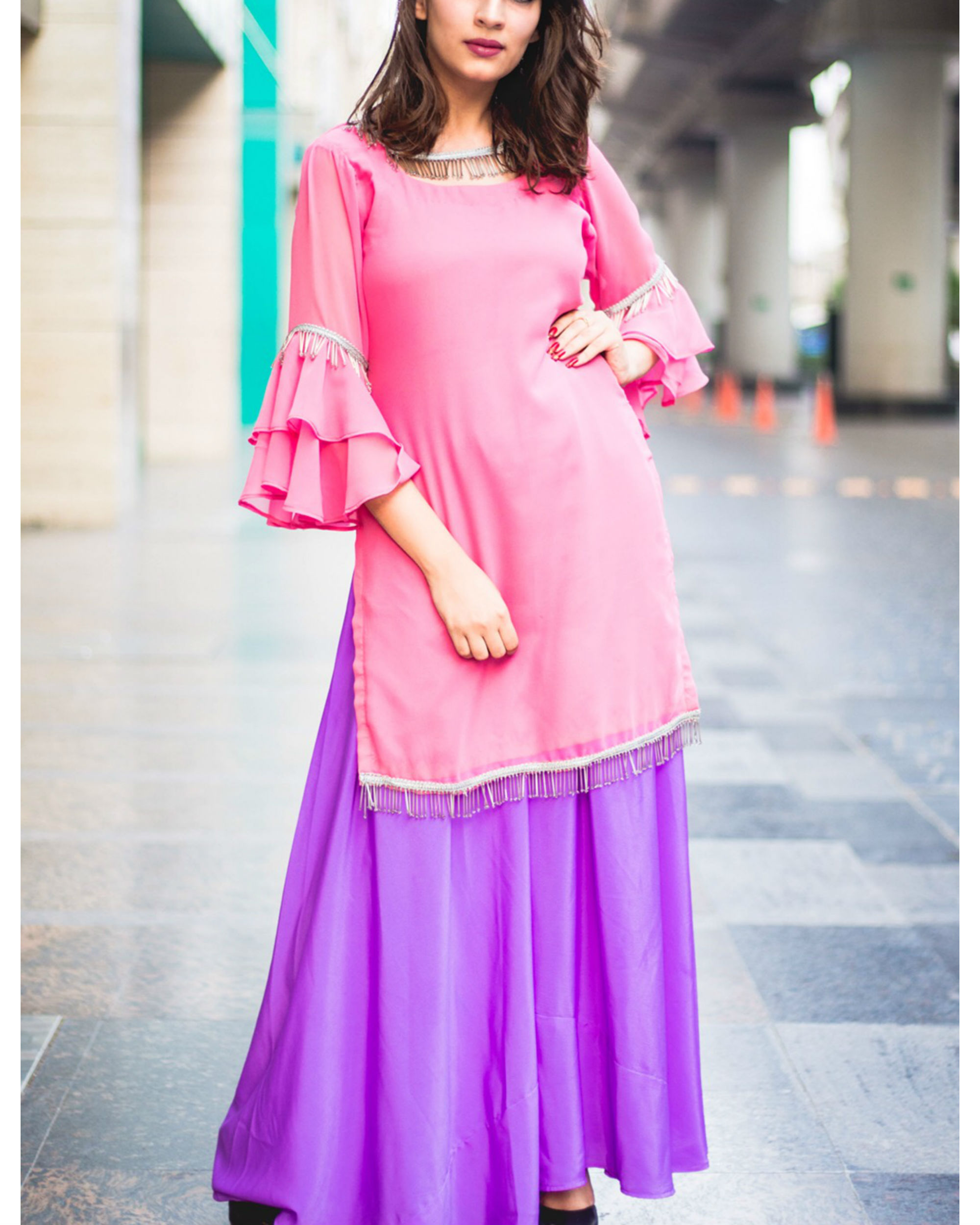 Buy ftDiva Women Pink Paisley Rayon Single Anarkali kurti Online at Best  Prices in India  JioMart