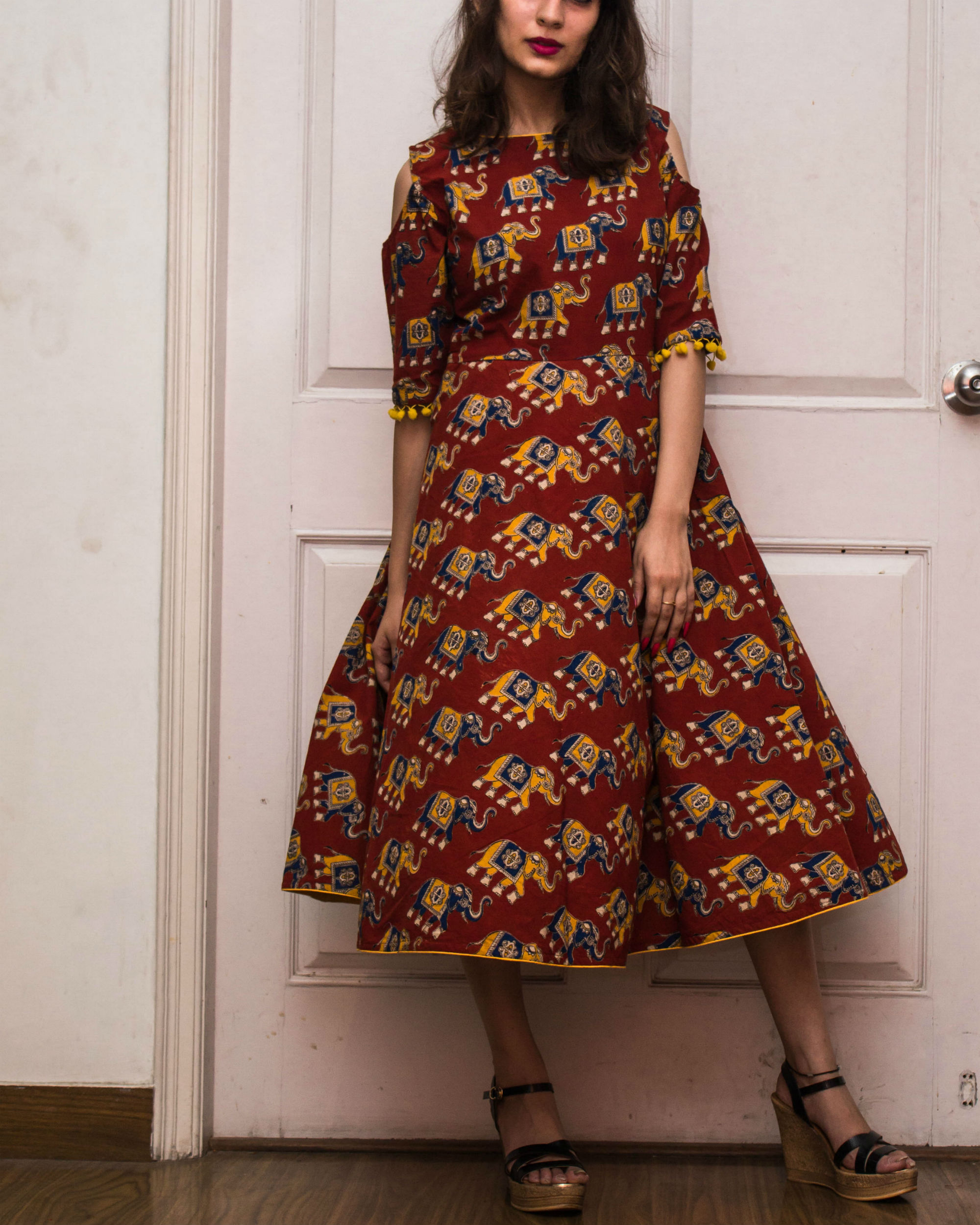 kalamkari midi dress