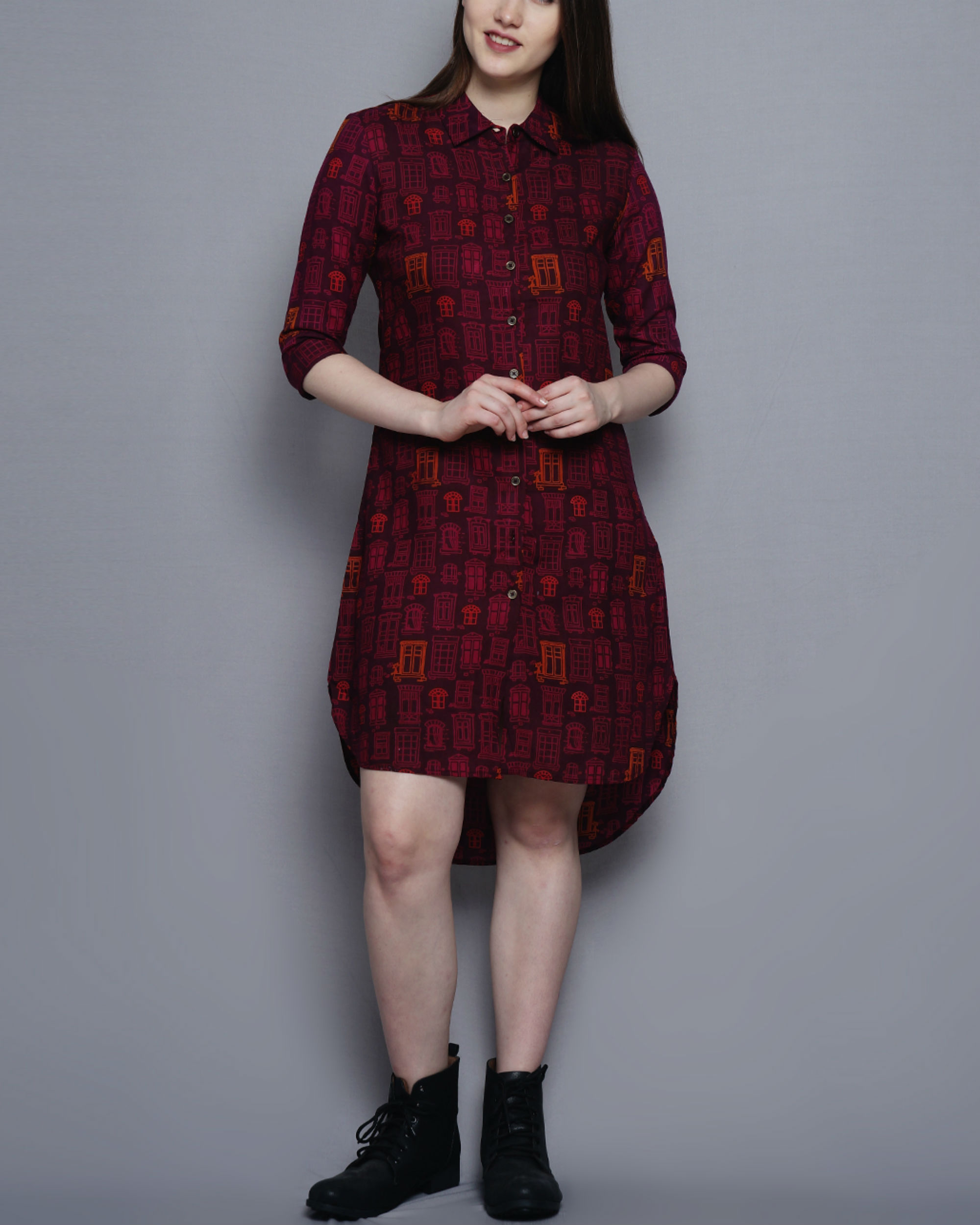 wine shirt dress