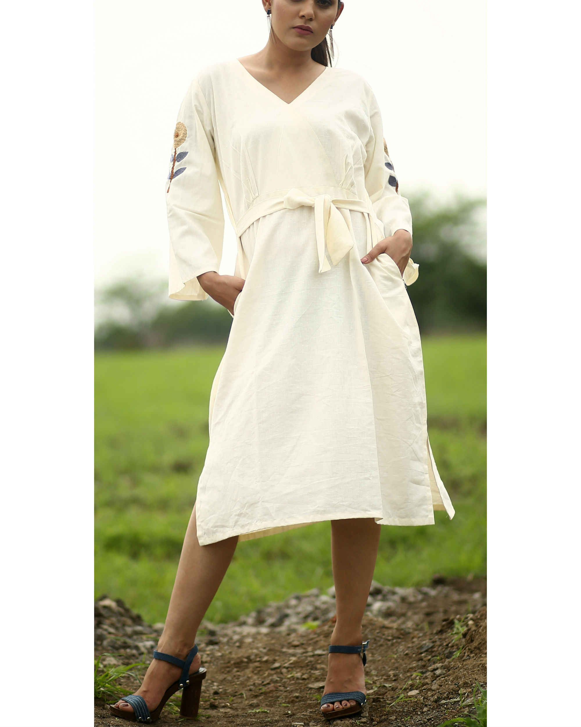 Ivory embroidered dress by Crimson The Secret Label