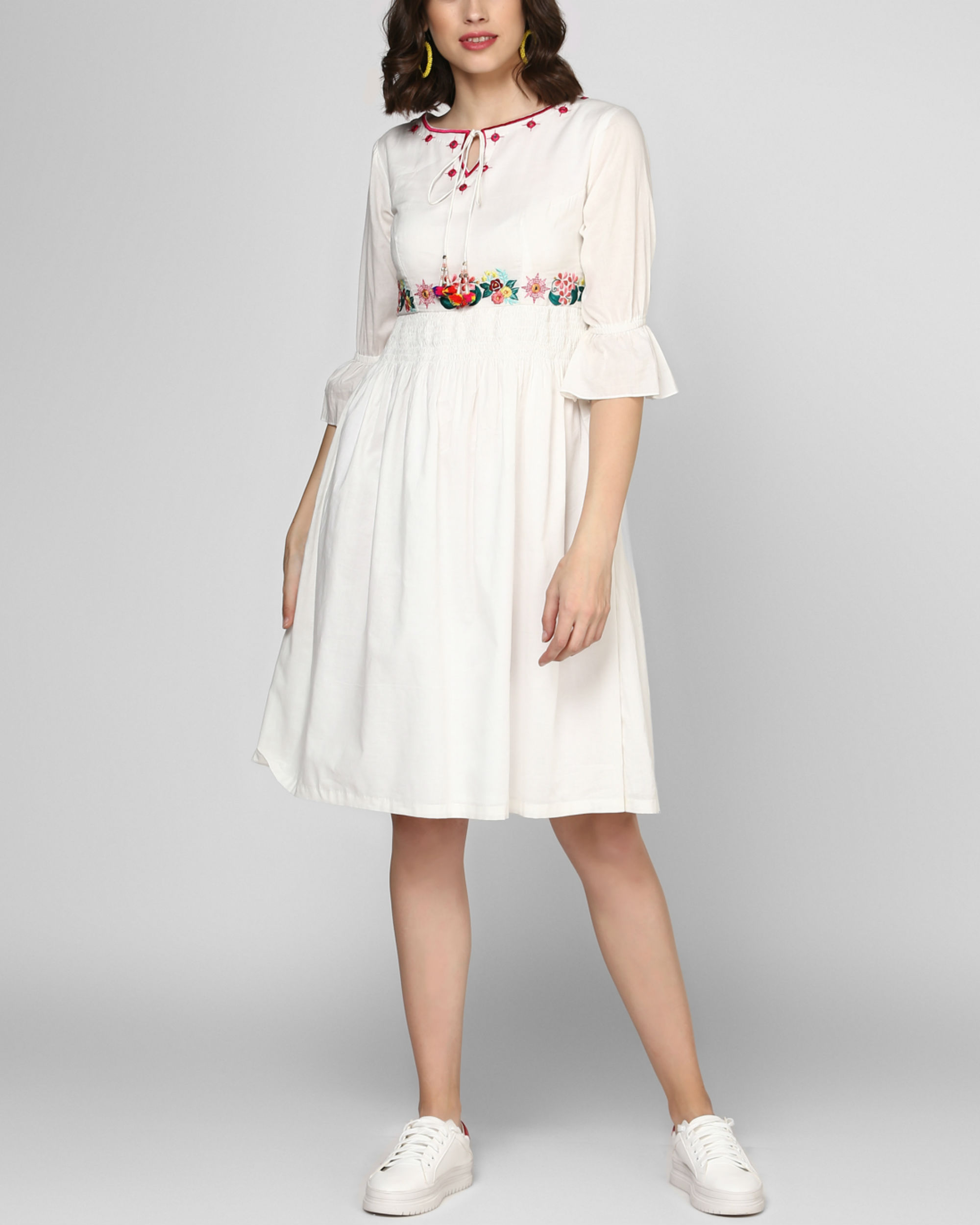White Embroidered Dress India