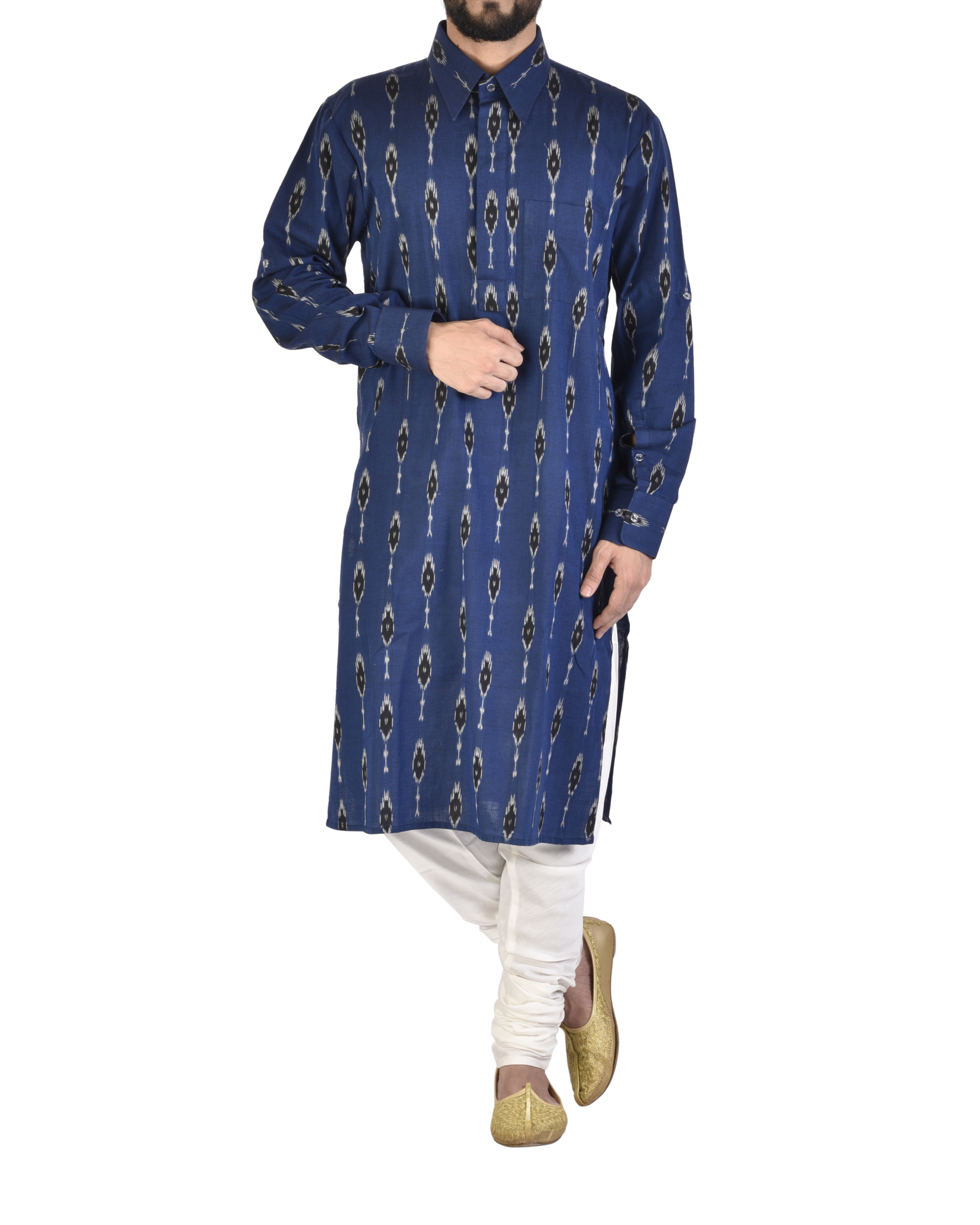Cotton ikat fullsleeves kurta by Chic Pea by Ganesh Nallari The