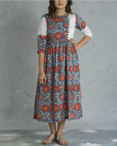 Floral Block Dress By Jaipuri Jazz The Secret Label 