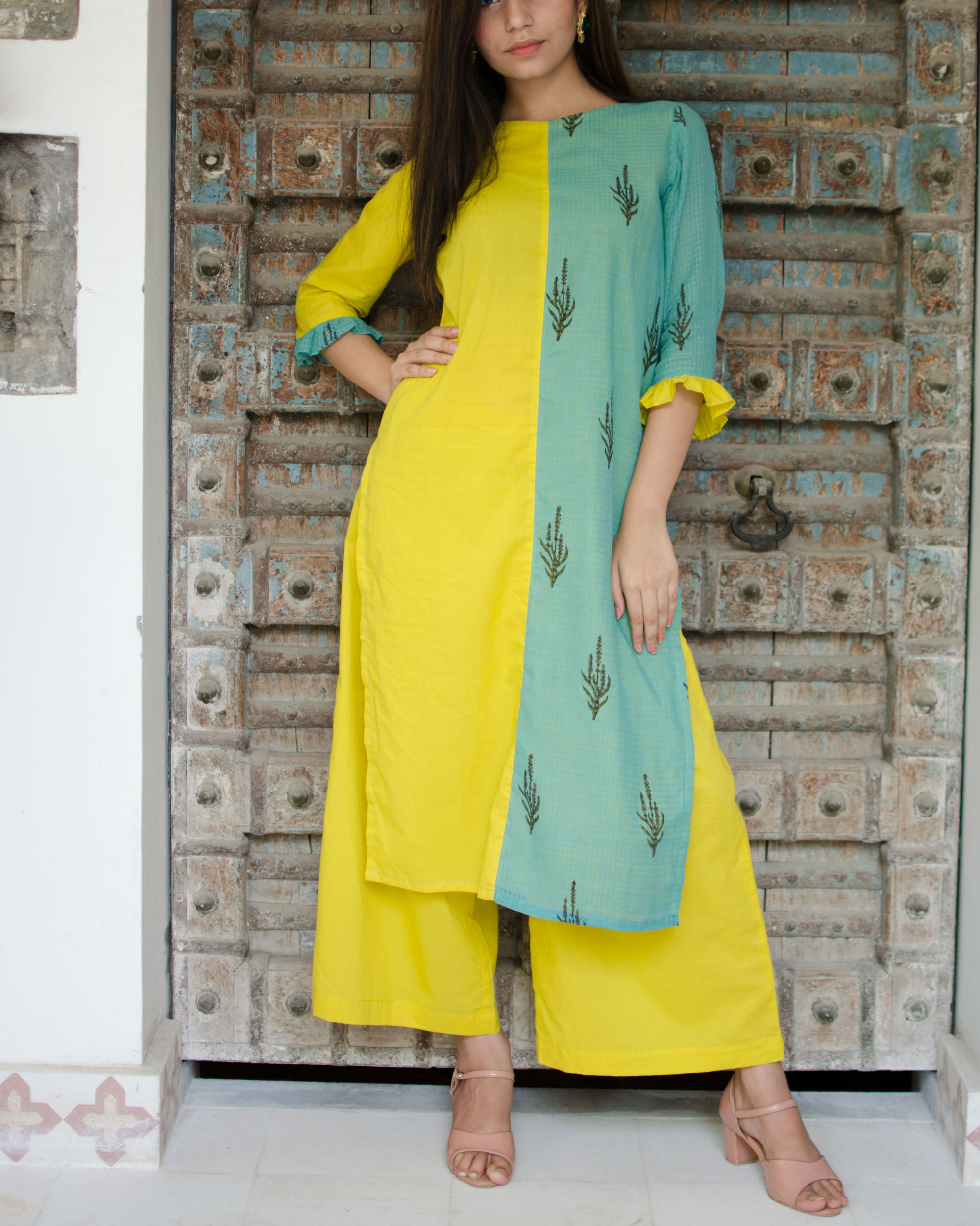 Half and half kurta with pants by ADELMO The Secret Label