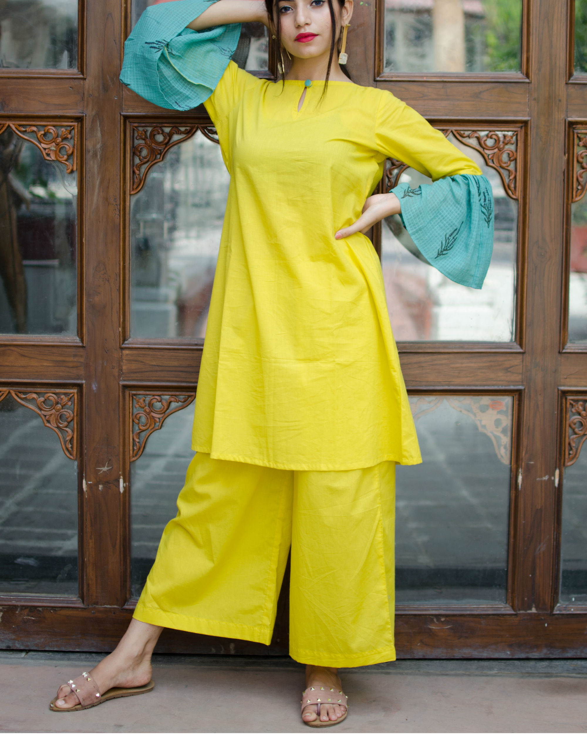 A-line kurta with pants by ADELMO | The Secret Label