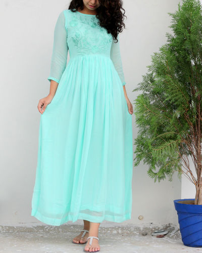 Sea green maxi dress by Label Shivani ...