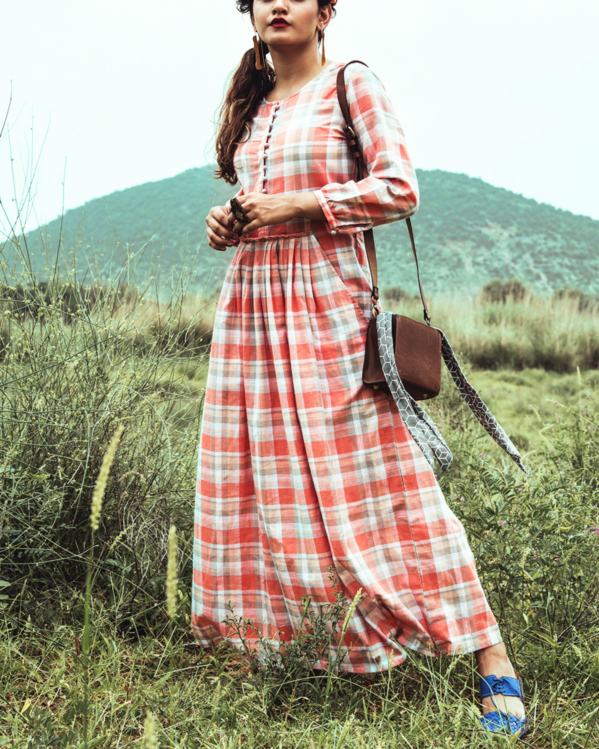 multicolor checks dress material