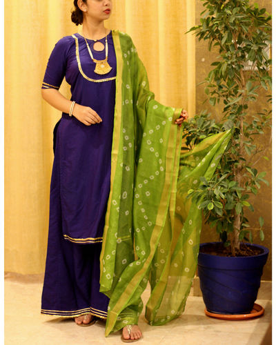 green dupatta suit