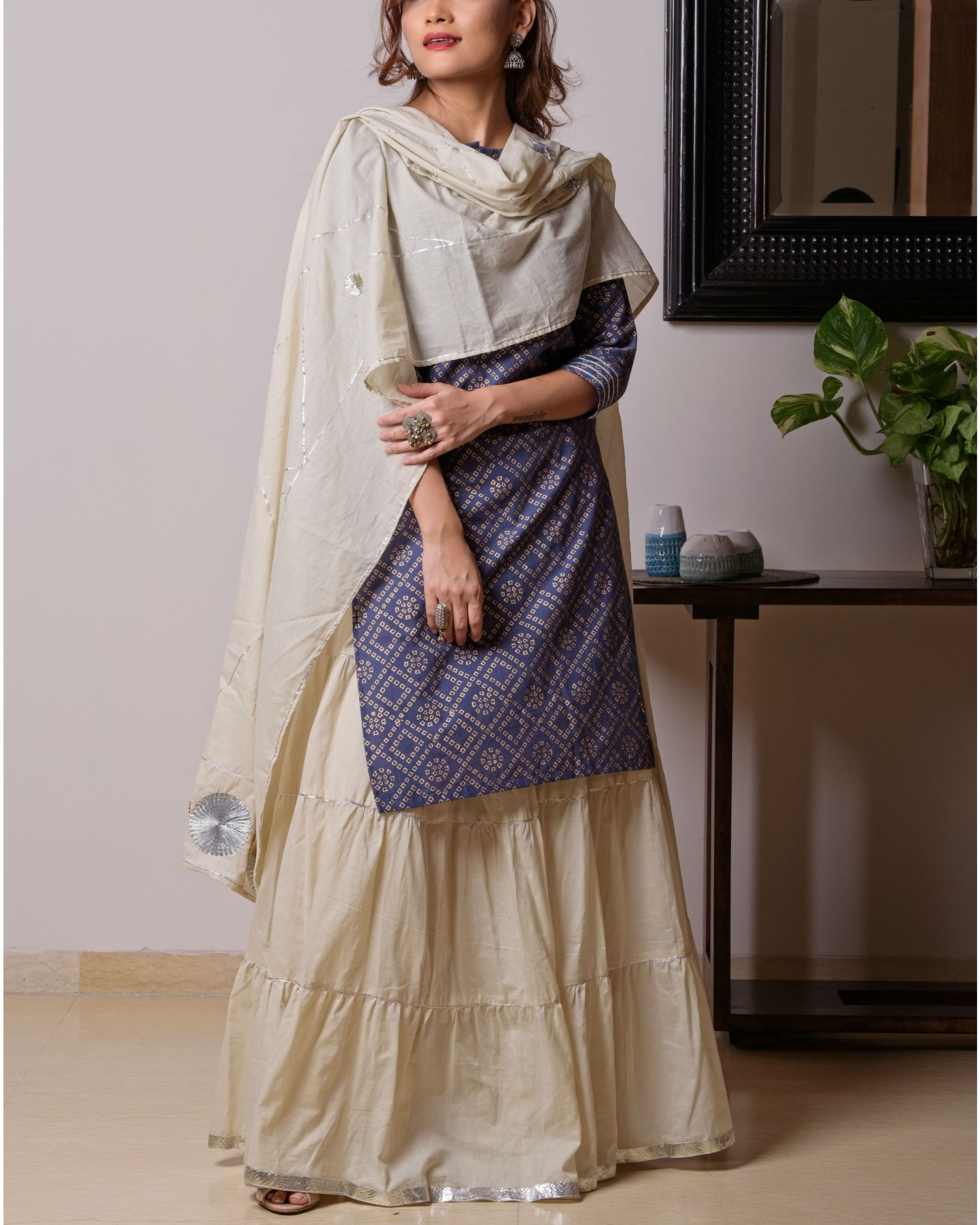 Long kurta with hot sale skirt dress