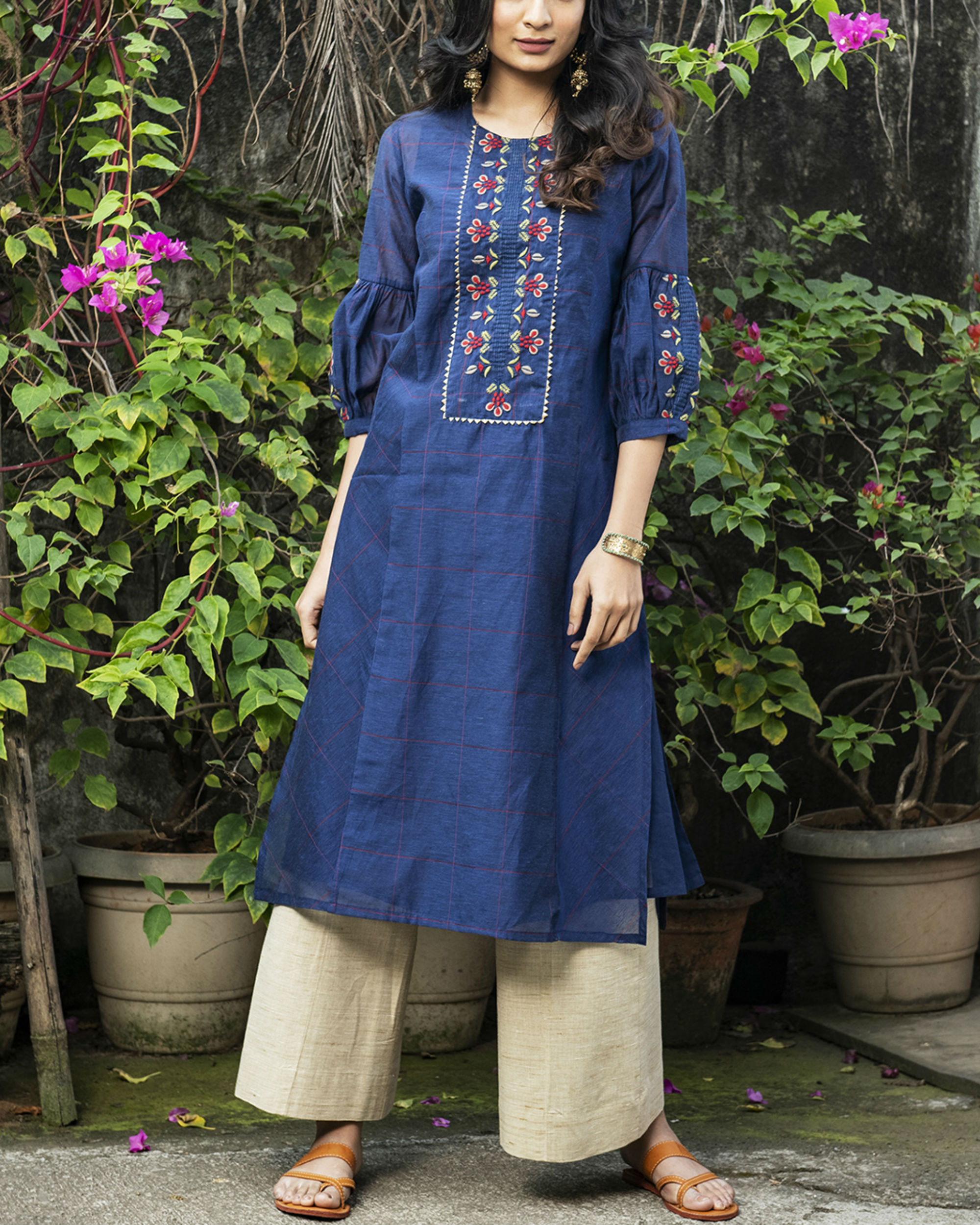 Poppy red flower kurta by IDAR | The Secret Label