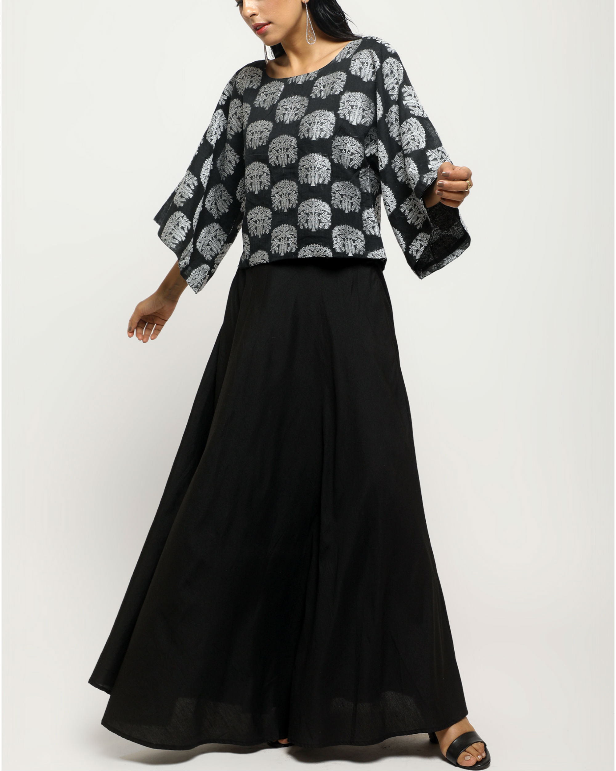Black tree Print skirt set by trueBrowns | The Secret Label