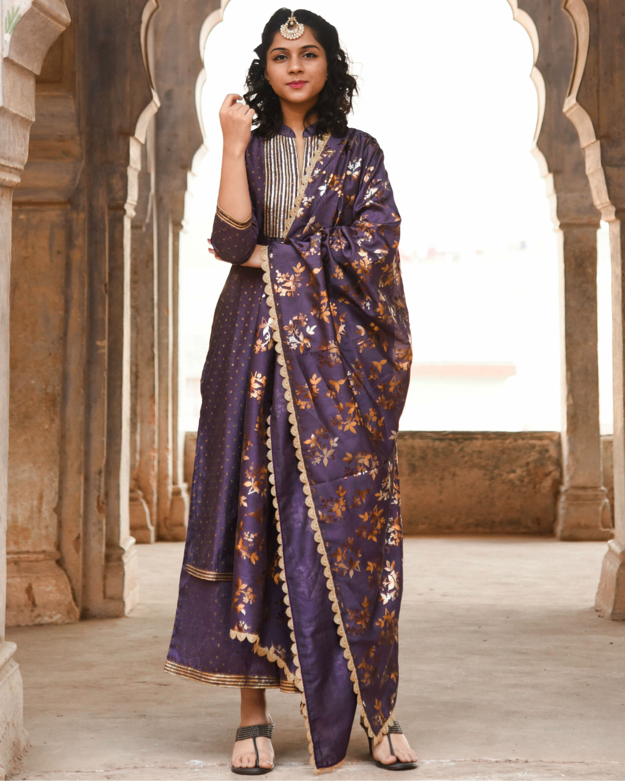 Stylish foil print kurta Clearance